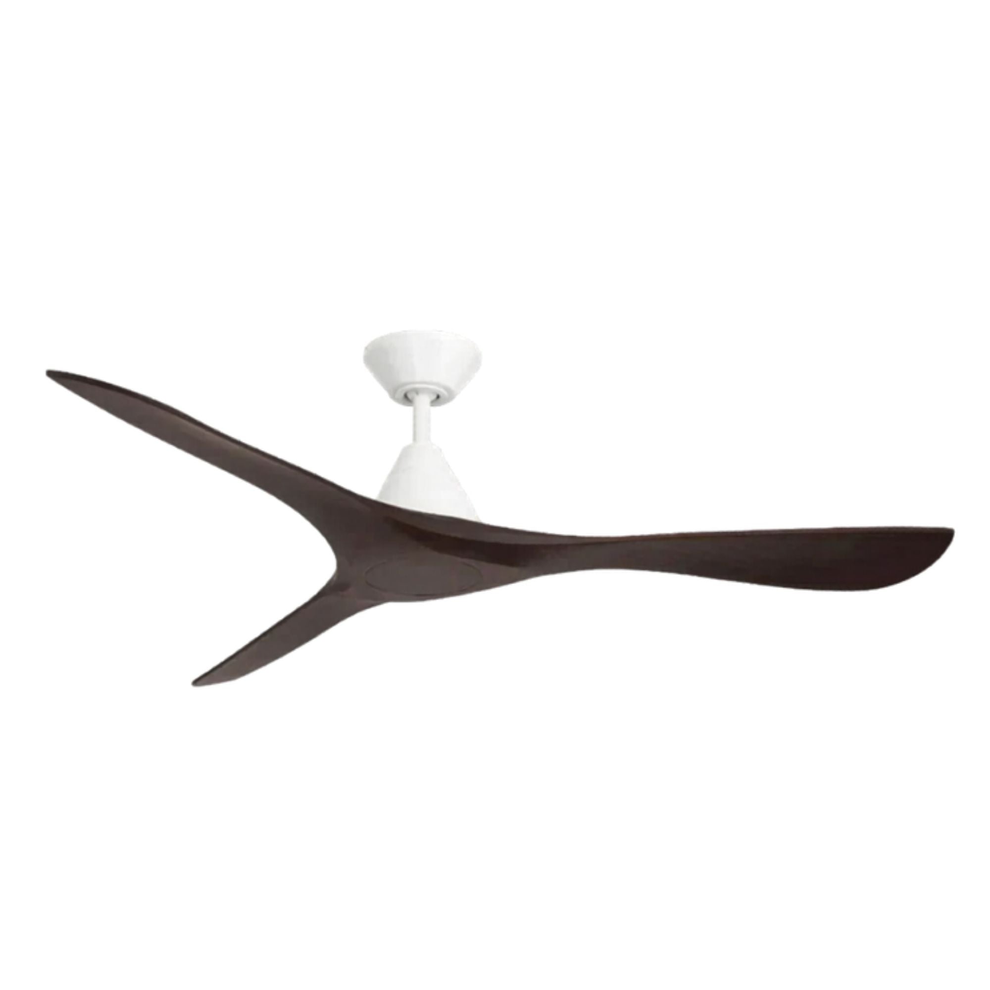 Carve 72" Smart Ceiling Fan, Matte White with Dark Walnut Blades