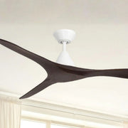 Carve 72" Smart Ceiling Fan, Matte White with Dark Walnut Blades