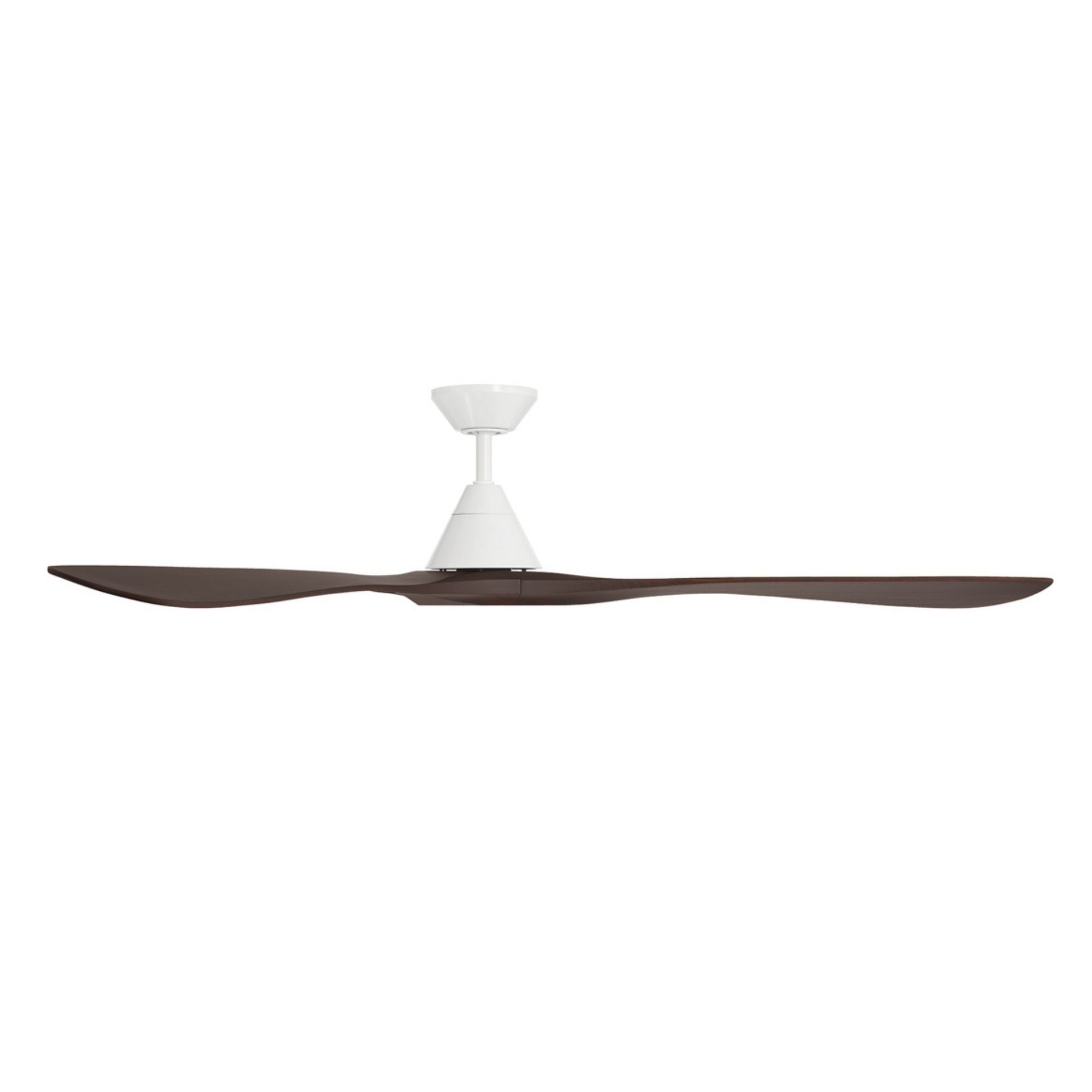 Carve 72" Smart Ceiling Fan, Matte White with Dark Walnut Blades
