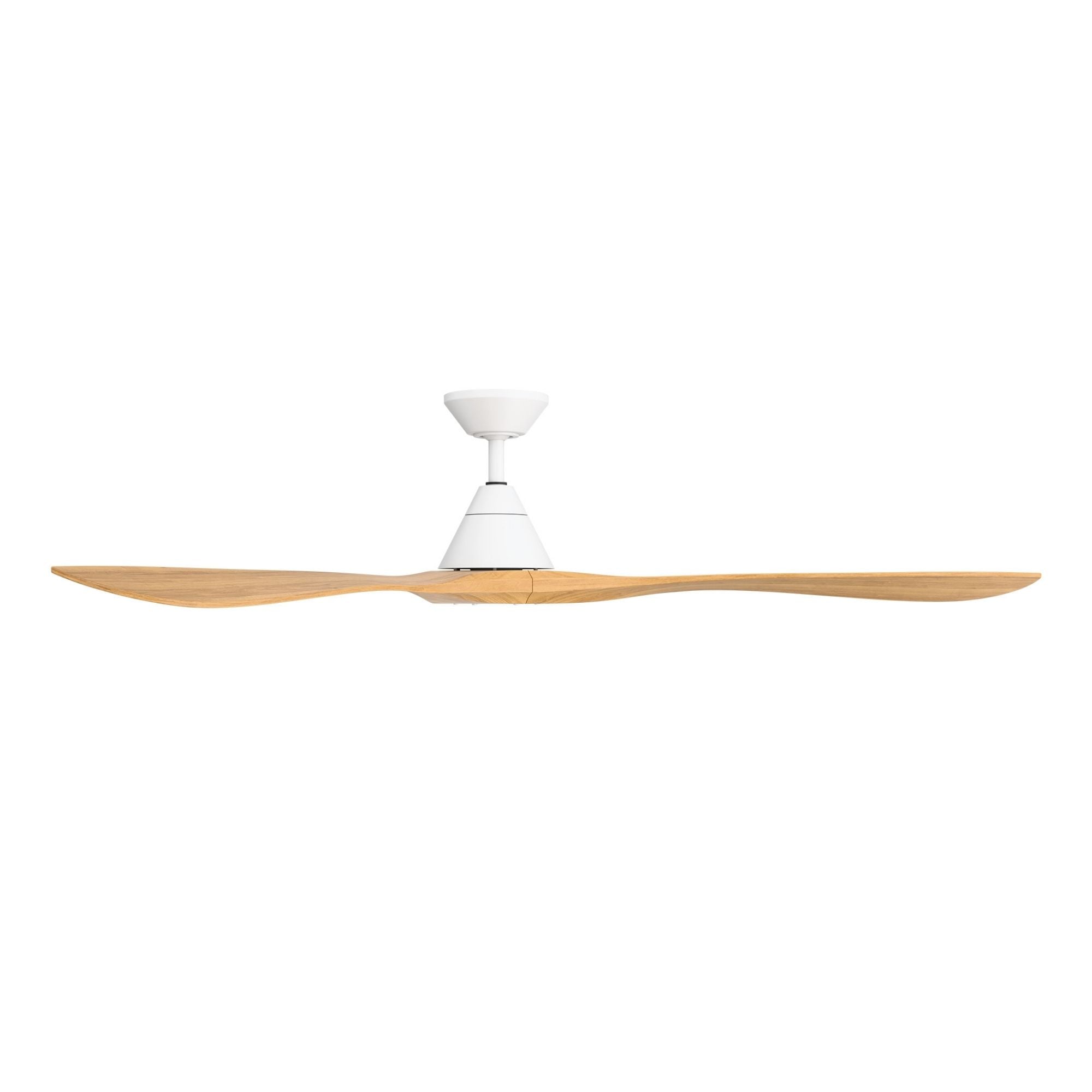 Modern Forms Carve 72" Smart Ceiling Fan, Matte White with Honey Oak Blades