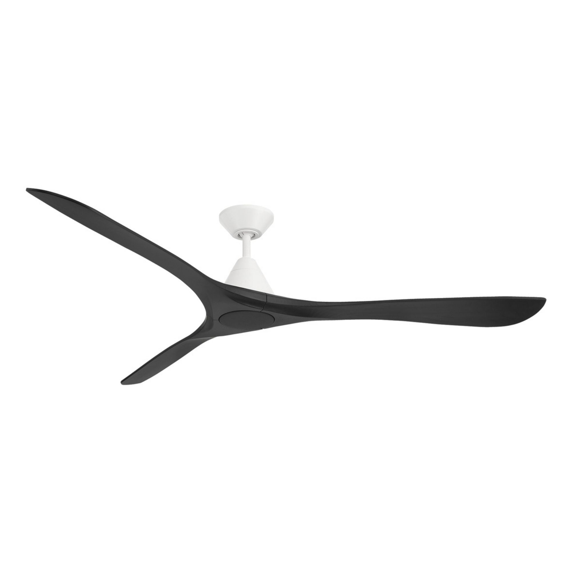 Carve 72" Smart Ceiling Fan, Matte White with Matte Black Blades