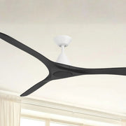 Carve 72" Smart Ceiling Fan, Matte White with Matte Black Blades