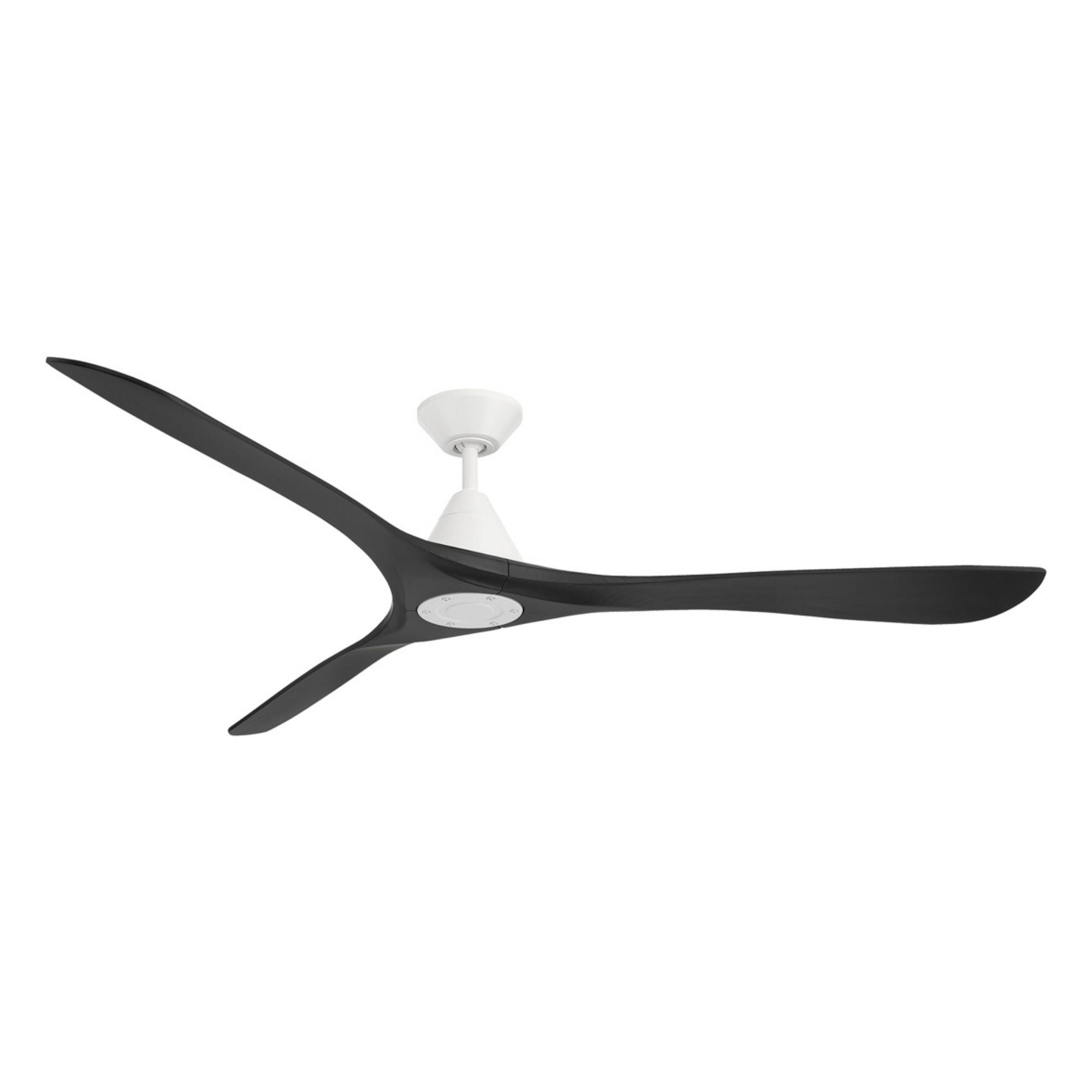 Carve 72" Smart Ceiling Fan, Matte White with Matte Black Blades
