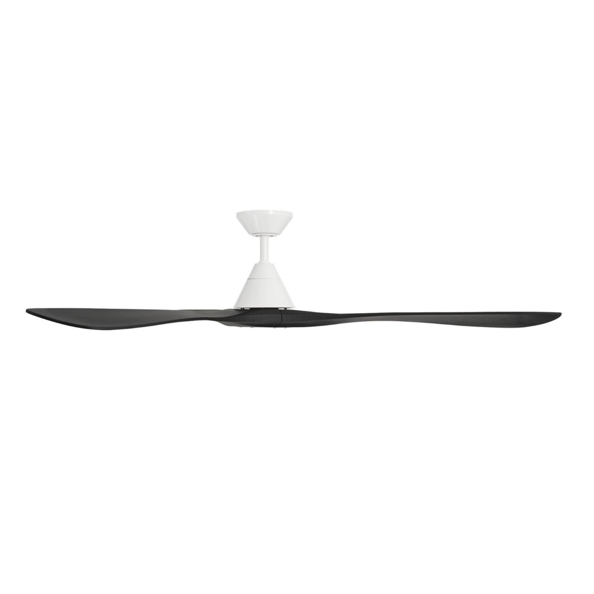 Carve 72" Smart Ceiling Fan, Matte White with Matte Black Blades