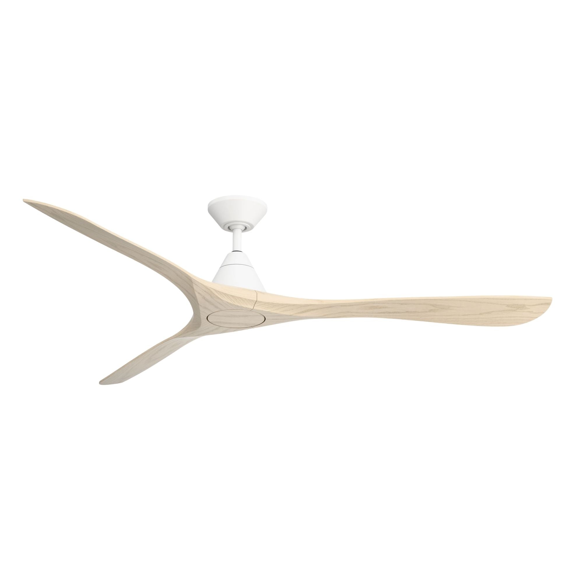 Modern Forms Carve 72" Smart Ceiling Fan, Matte White with White Oak Blades