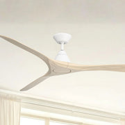 Modern Forms Carve 72" Smart Ceiling Fan, Matte White with White Oak Blades
