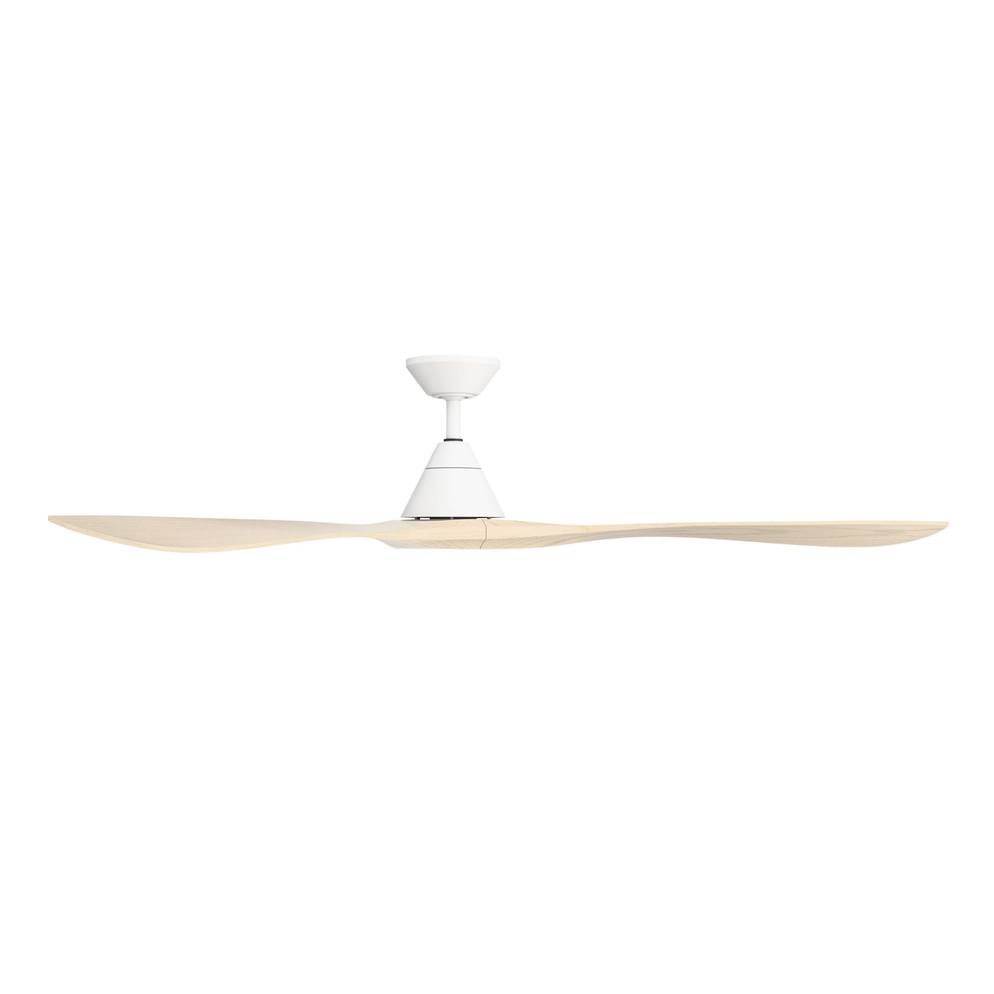 Modern Forms Carve 72" Smart Ceiling Fan, Matte White with White Oak Blades