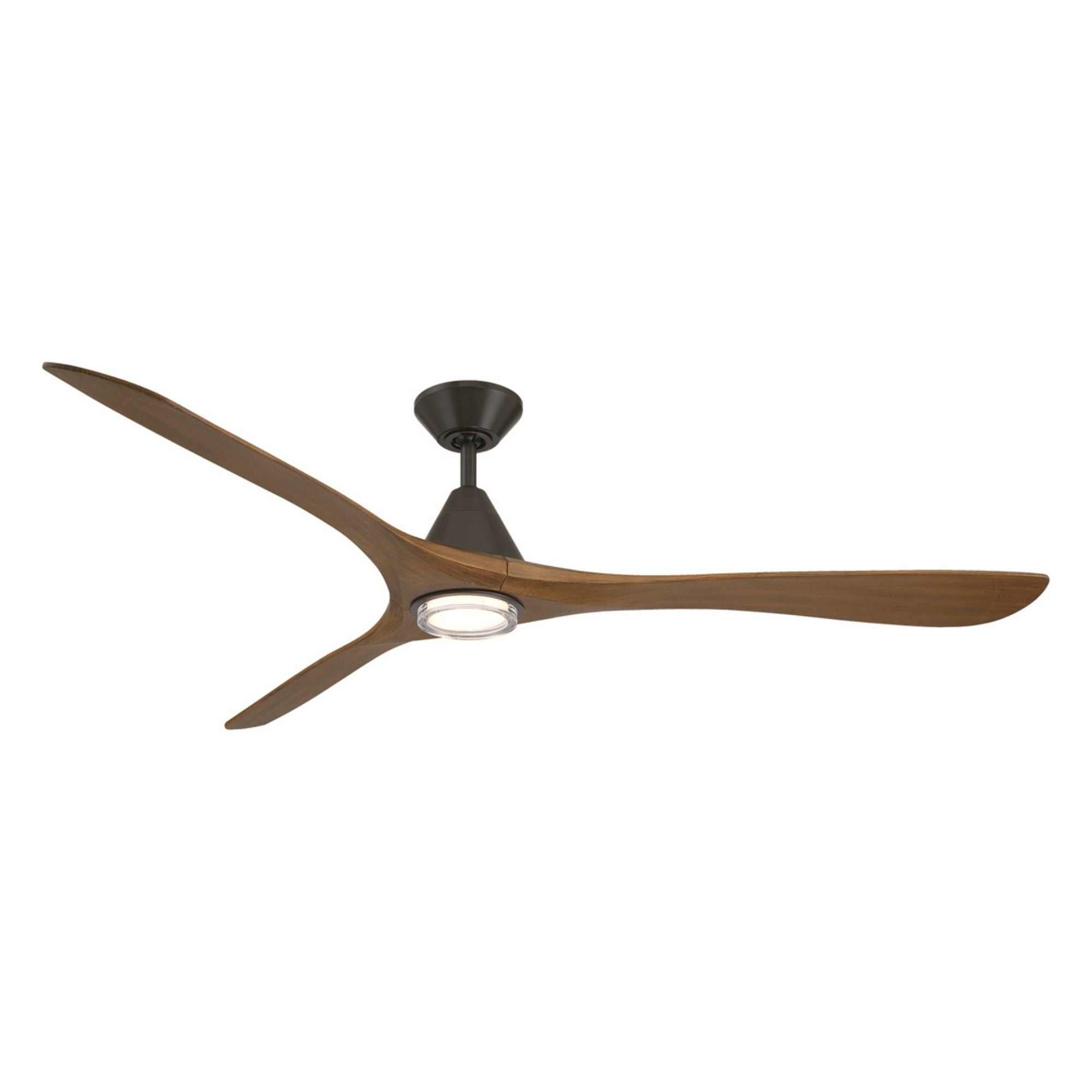 Carve 72" LED Smart Ceiling Fan, Bronze with Distressed Koa Blades