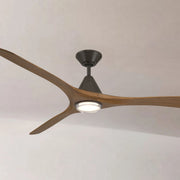 Carve 72" LED Smart Ceiling Fan, Bronze with Distressed Koa Blades