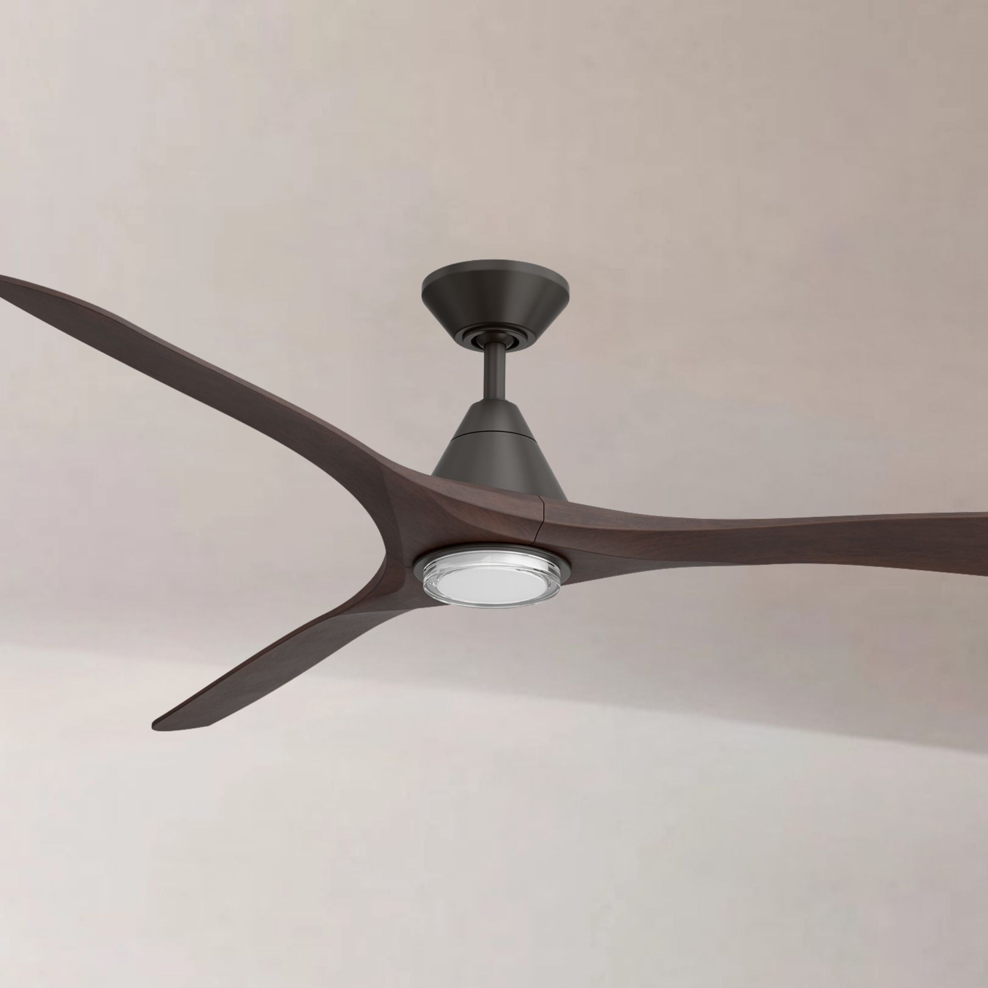 Carve 72" LED Smart Ceiling Fan, Bronze with Dark Walnut Blades