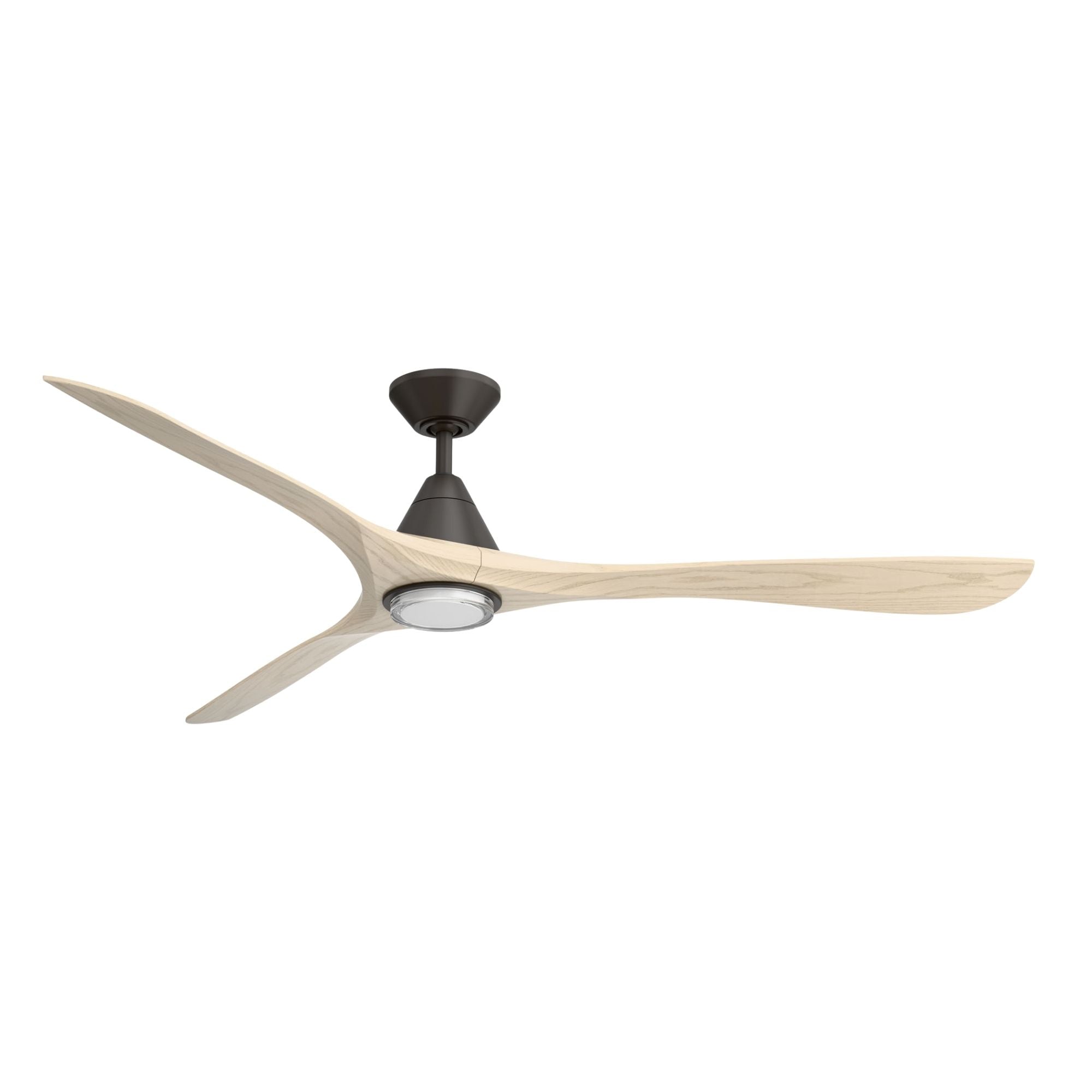 Modern Forms Carve 72" LED Smart Ceiling Fan, Bronze with White Oak Blades