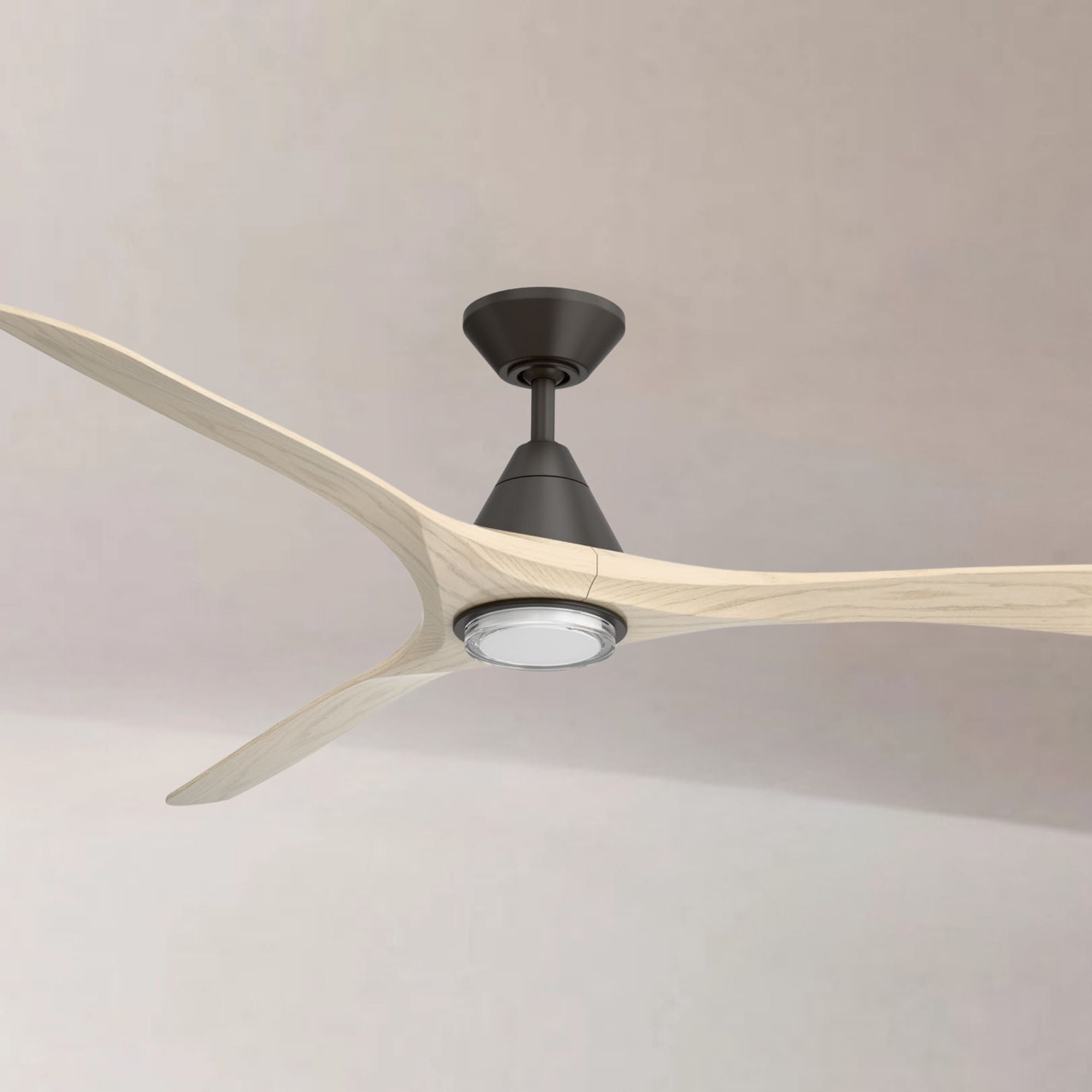 Modern Forms Carve 72" LED Smart Ceiling Fan, Bronze with White Oak Blades