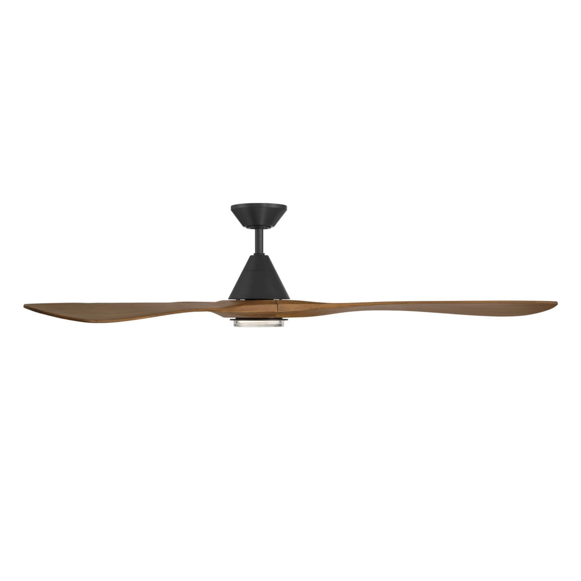 Carve 72" LED Smart Ceiling Fan, Matte Black with Distressed Koa Blades