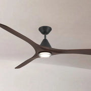 Carve 72" LED Smart Ceiling Fan, Matte Black with Dark Walnut Blades