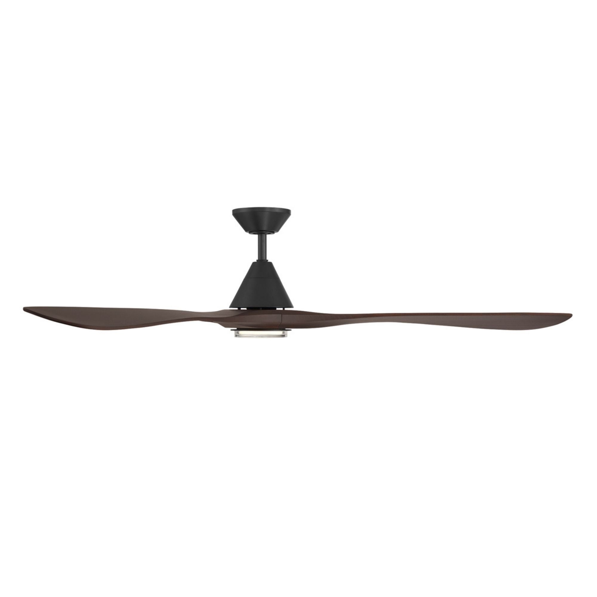 Carve 72" LED Smart Ceiling Fan, Matte Black with Dark Walnut Blades