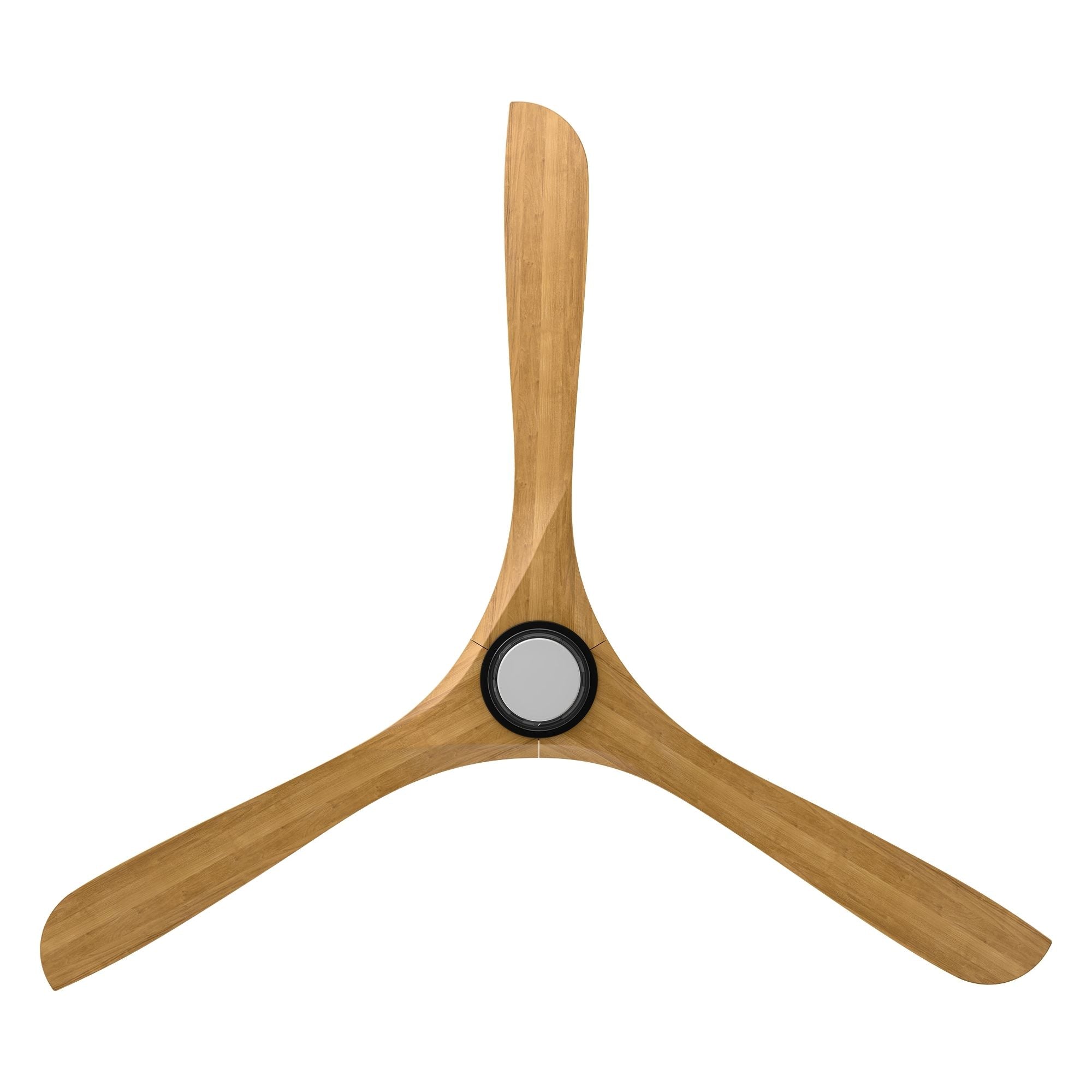 Modern Forms Carve 72" LED Smart Ceiling Fan, Matte Black with Honey Oak Blades