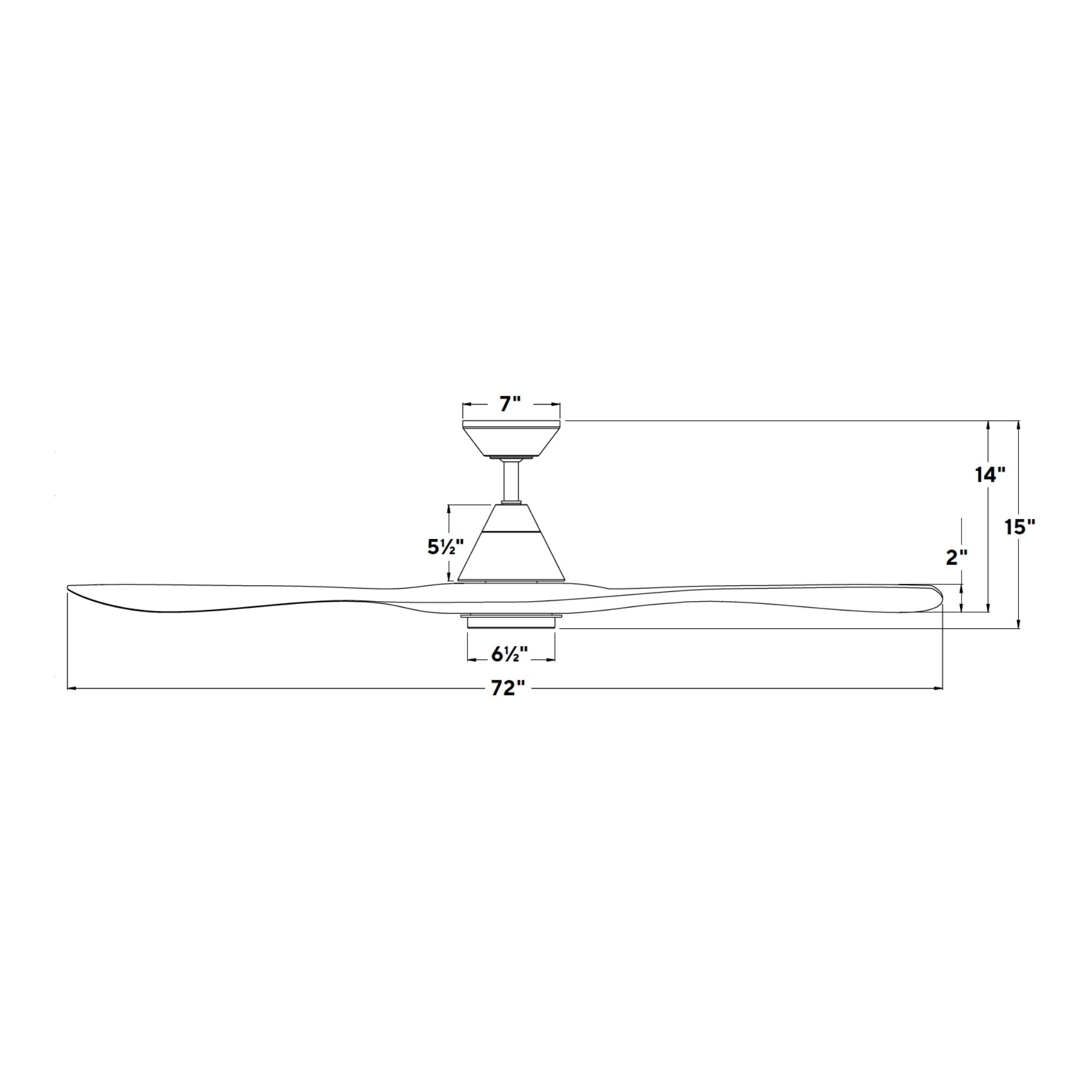 Modern Forms Carve 72" LED Smart Ceiling Fan, Matte Black with Honey Oak Blades