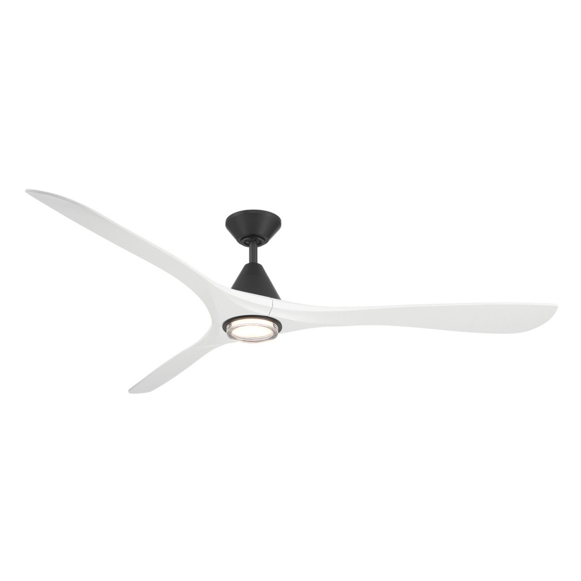 Carve 72" LED Smart Ceiling Fan, Matte Black with Matte White Blades