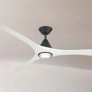Carve 72" LED Smart Ceiling Fan, Matte Black with Matte White Blades