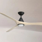 Modern Forms Carve 72" LED Smart Ceiling Fan, Matte Black with White Oak Blades