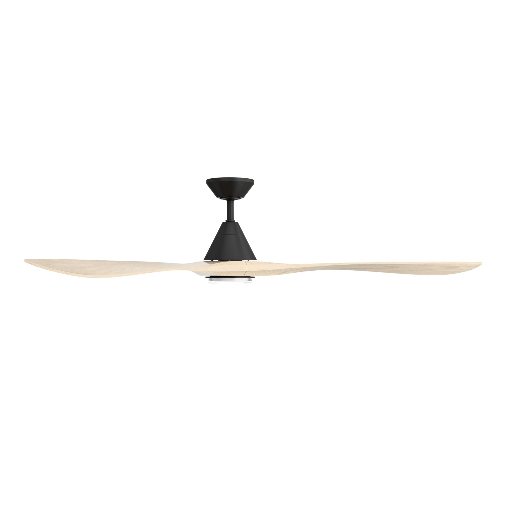 Modern Forms Carve 72" LED Smart Ceiling Fan, Matte Black with White Oak Blades