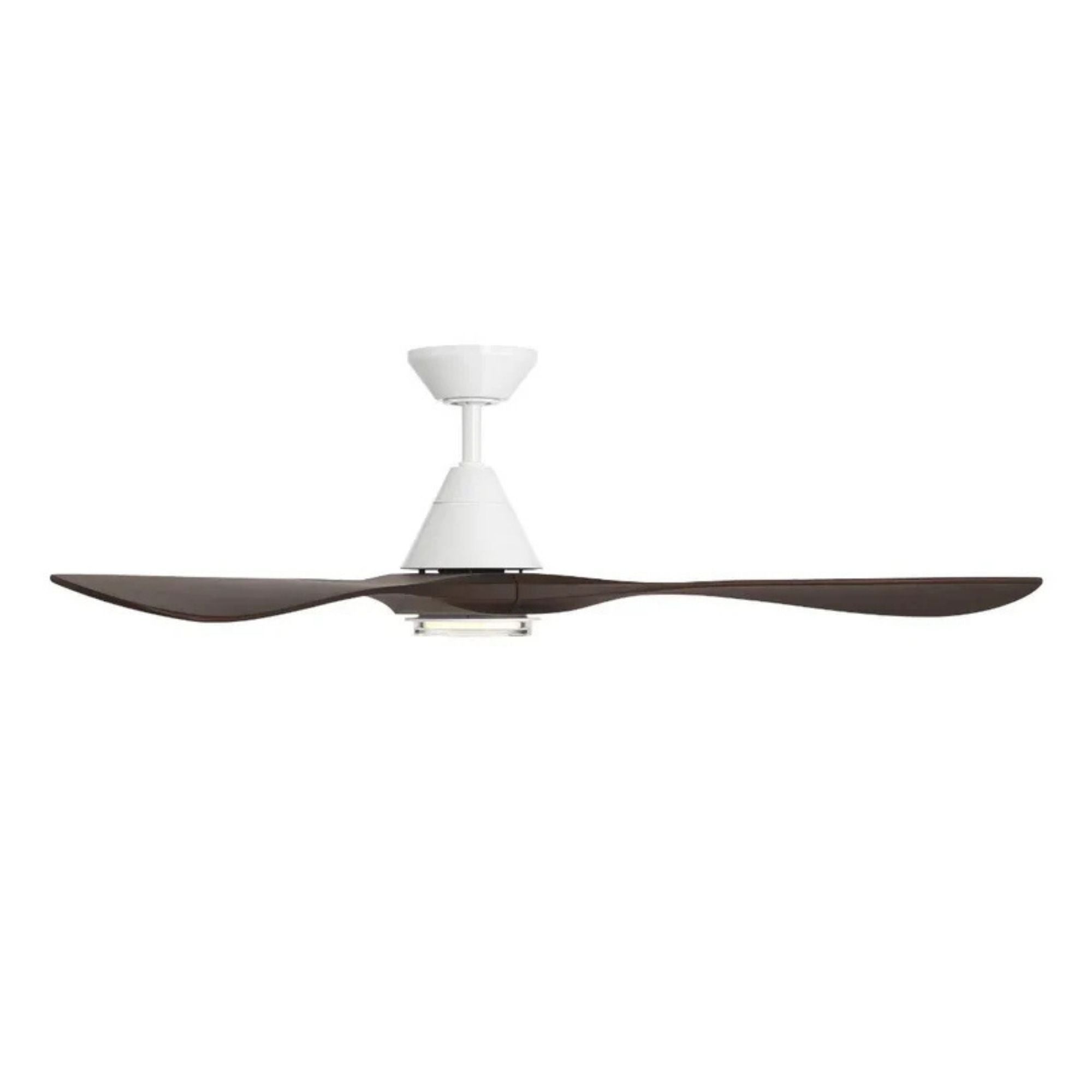 Carve 72" LED Smart Ceiling Fan, Matte White with Dark Walnut Blades