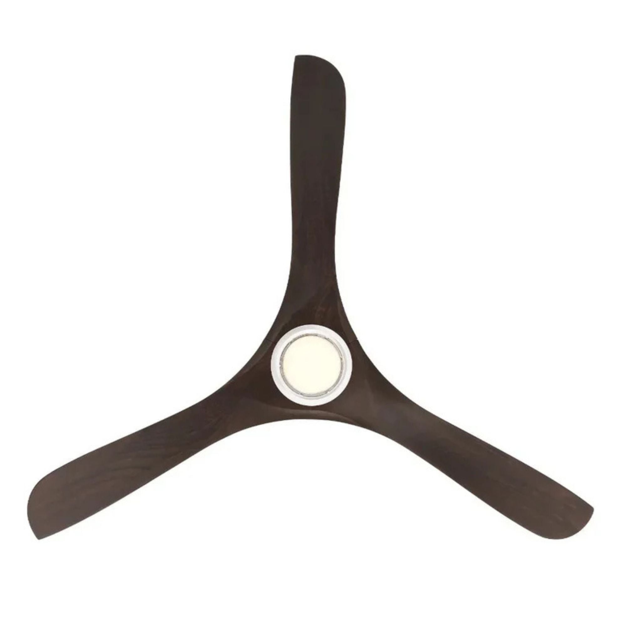 Carve 72" LED Smart Ceiling Fan, Matte White with Dark Walnut Blades
