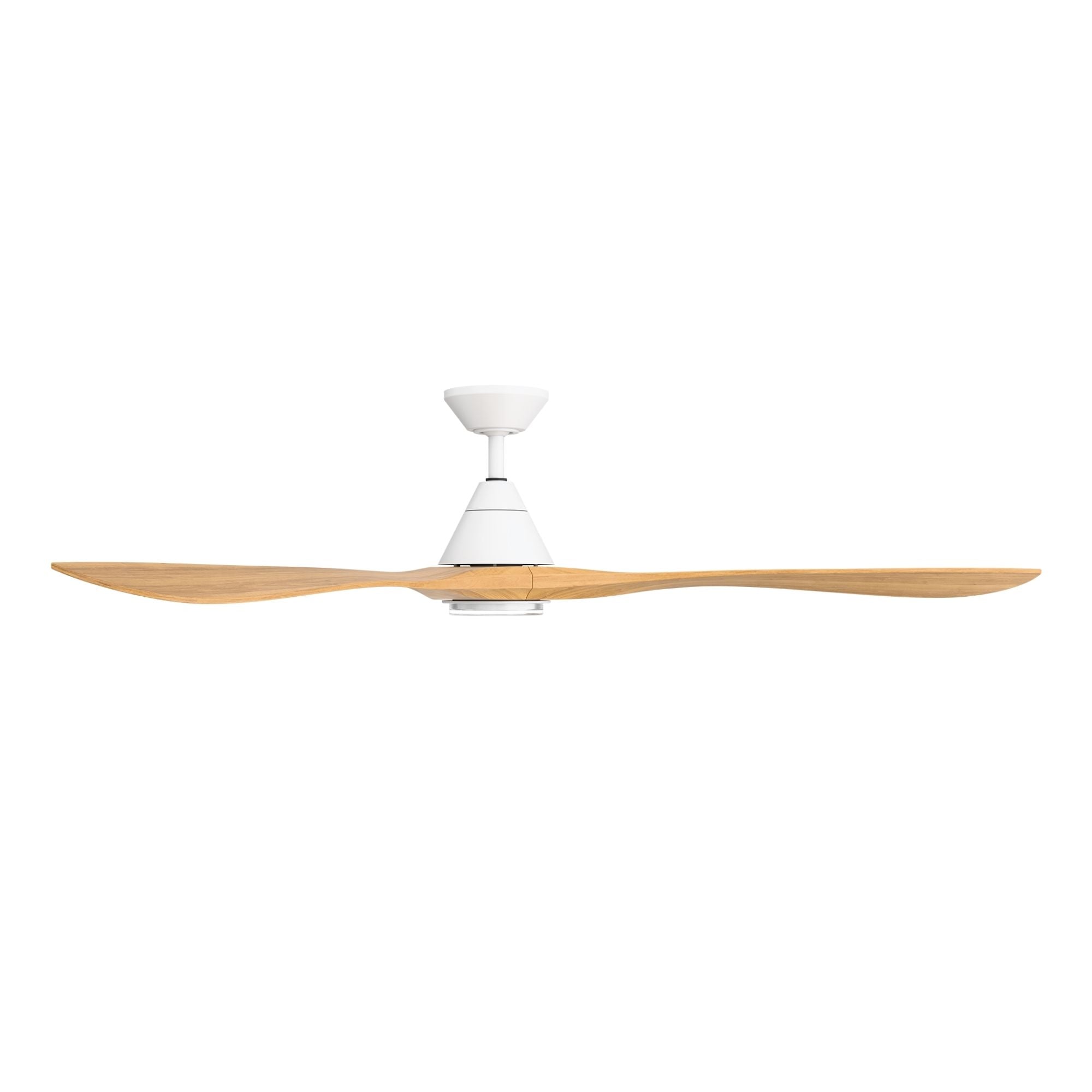 Modern Forms Carve 72" LED Smart Ceiling Fan, Matte White with Honey Oak Blades