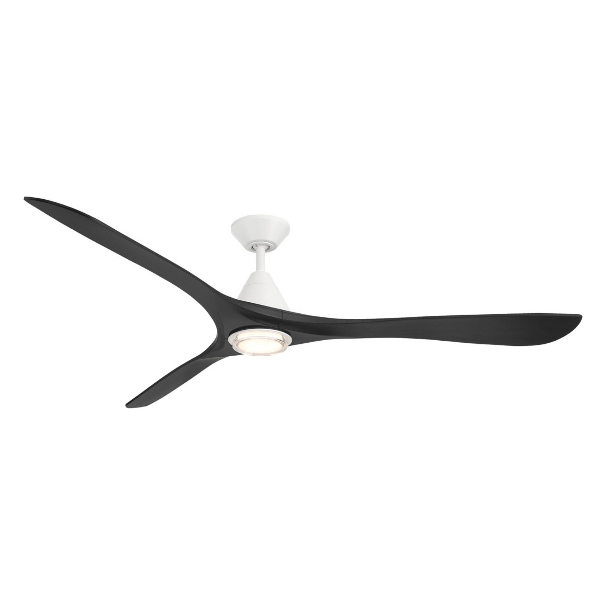 Carve 72" LED Smart Ceiling Fan, Matte White with Matte Black Blades