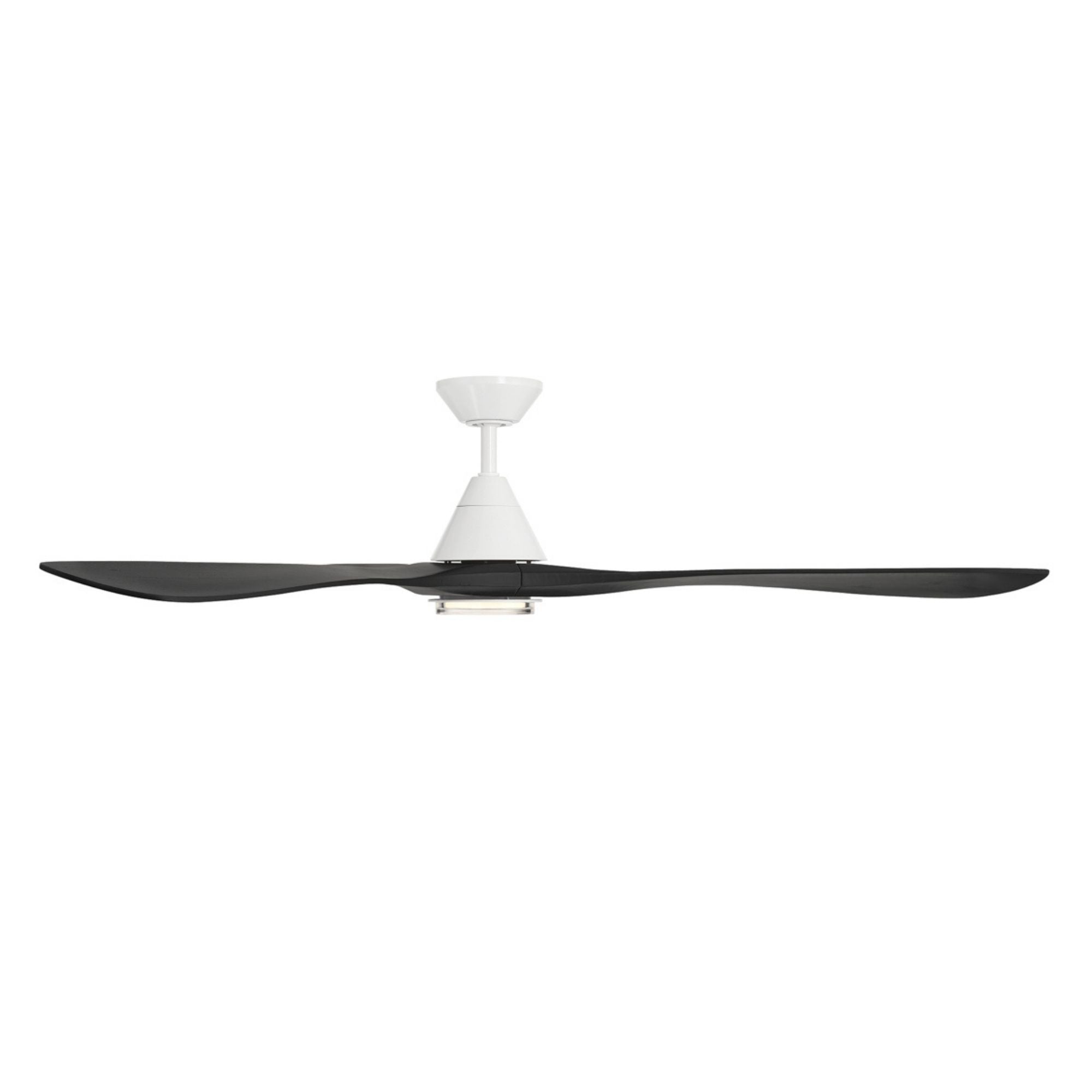 Carve 72" LED Smart Ceiling Fan, Matte White with Matte Black Blades
