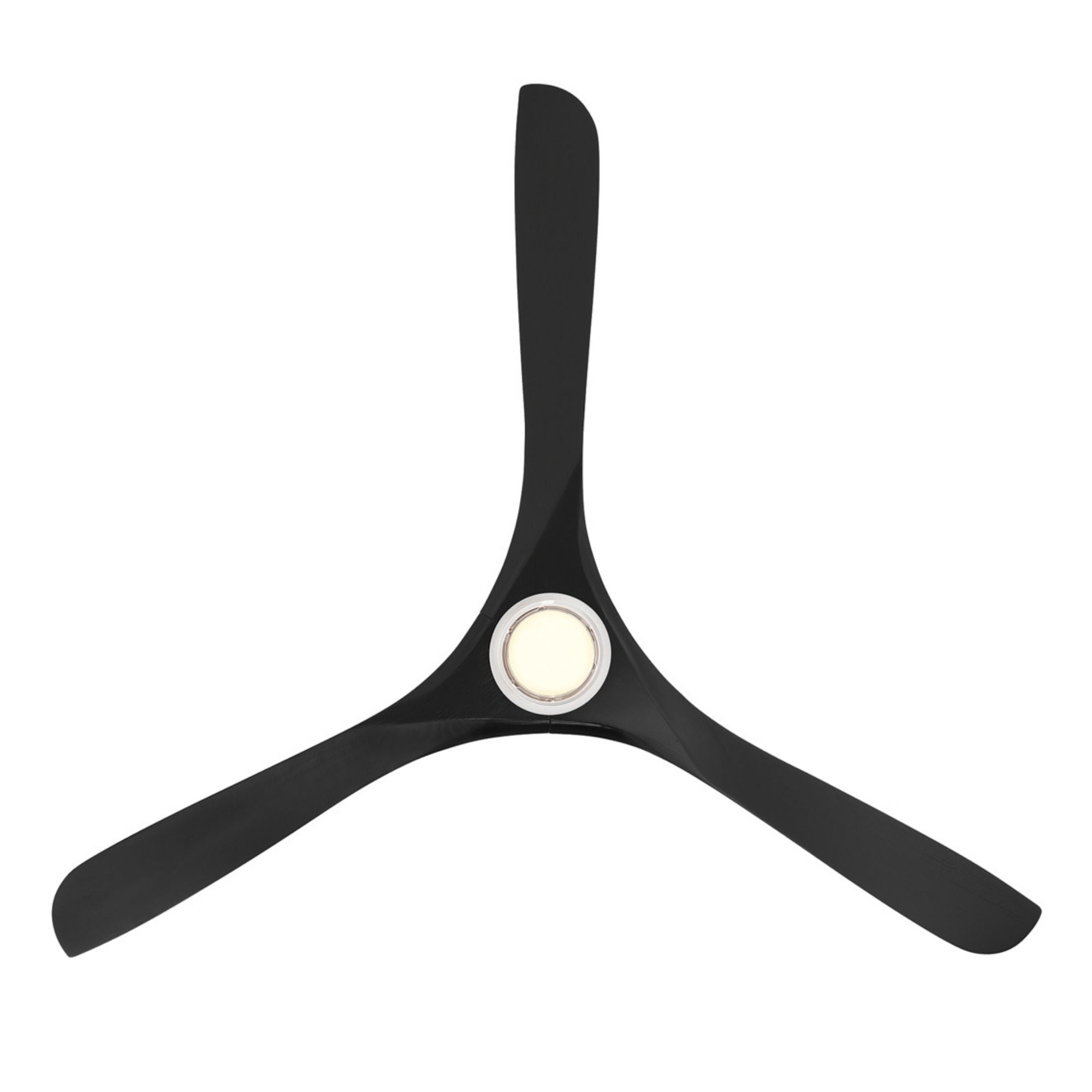 Carve 72" LED Smart Ceiling Fan, Matte White with Matte Black Blades