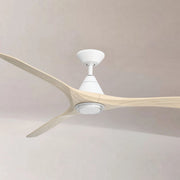 Modern Forms Carve 72" LED Smart Ceiling Fan, Matte White with White Oak Blades