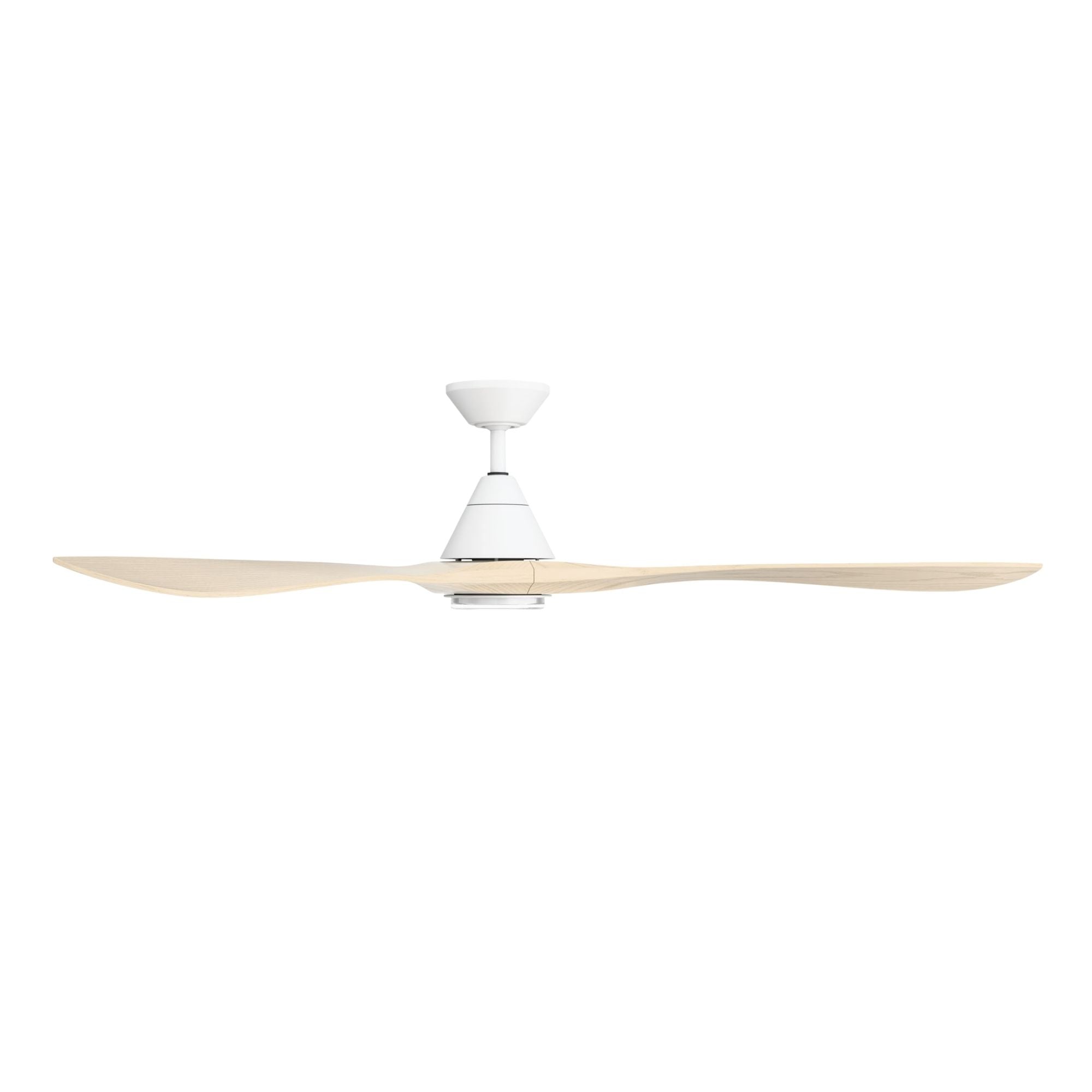 Modern Forms Carve 72" LED Smart Ceiling Fan, Matte White with White Oak Blades