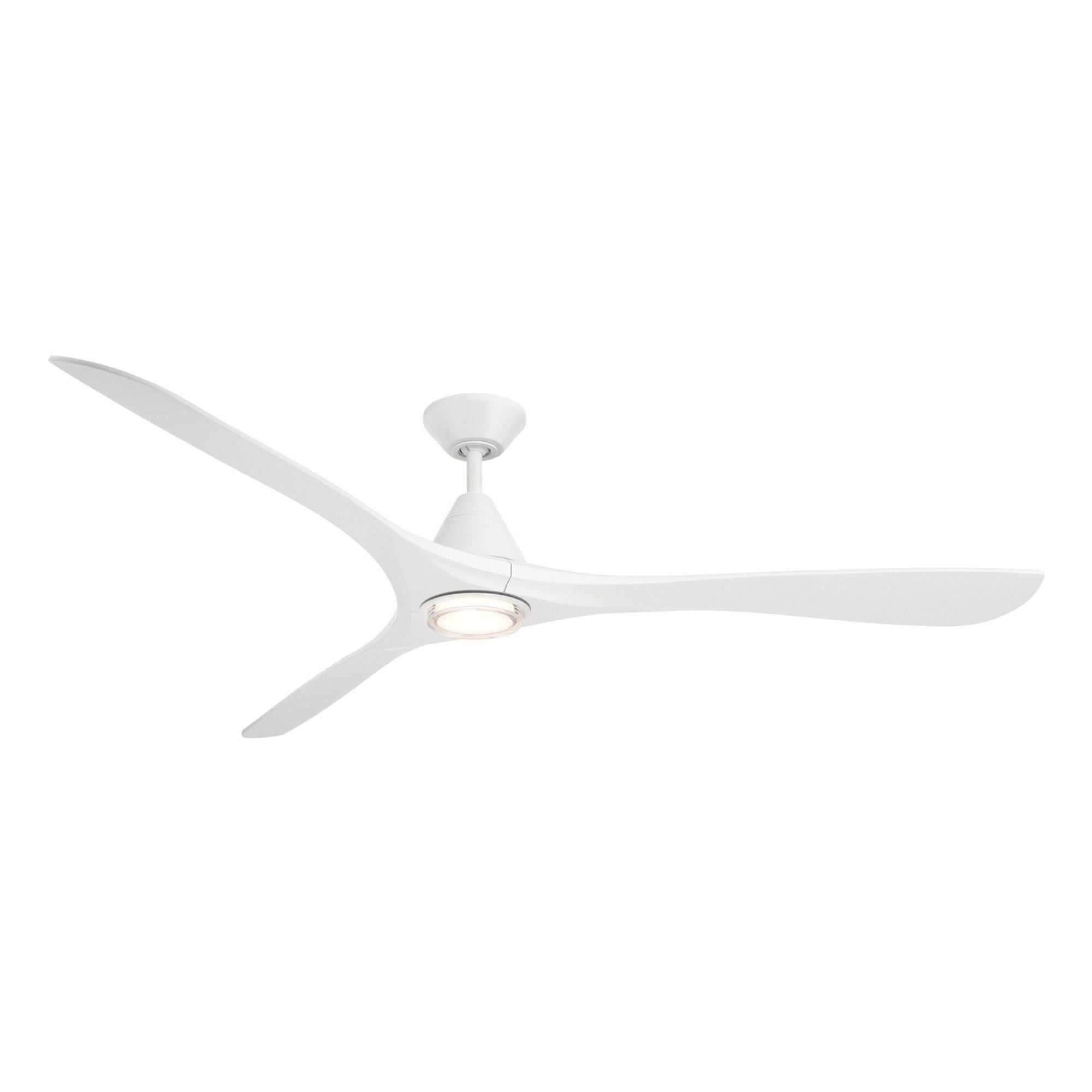 Carve 72" LED Smart Ceiling Fan, Matte White