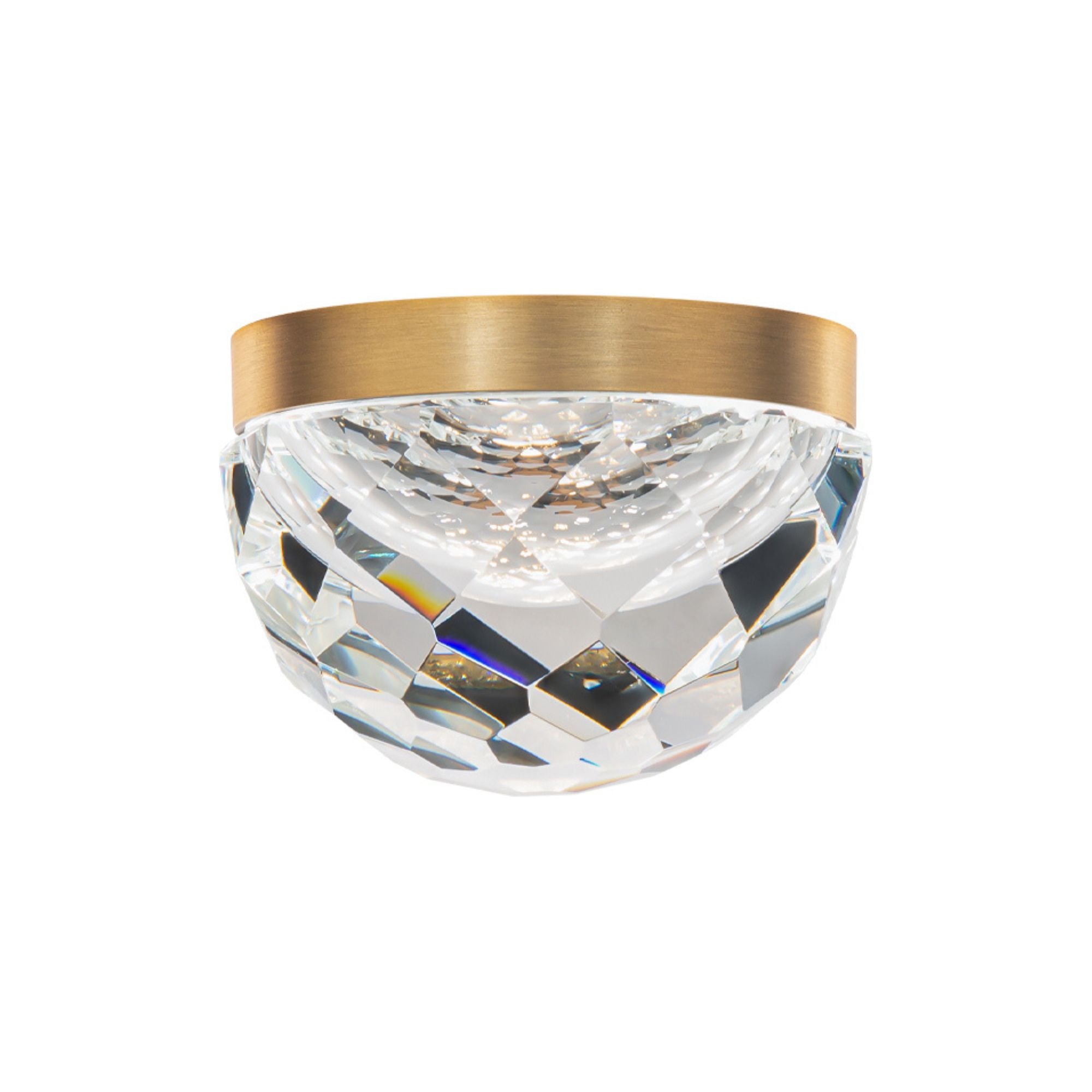 Cascade 6" LED Flush Mount, Aged Brass Finish