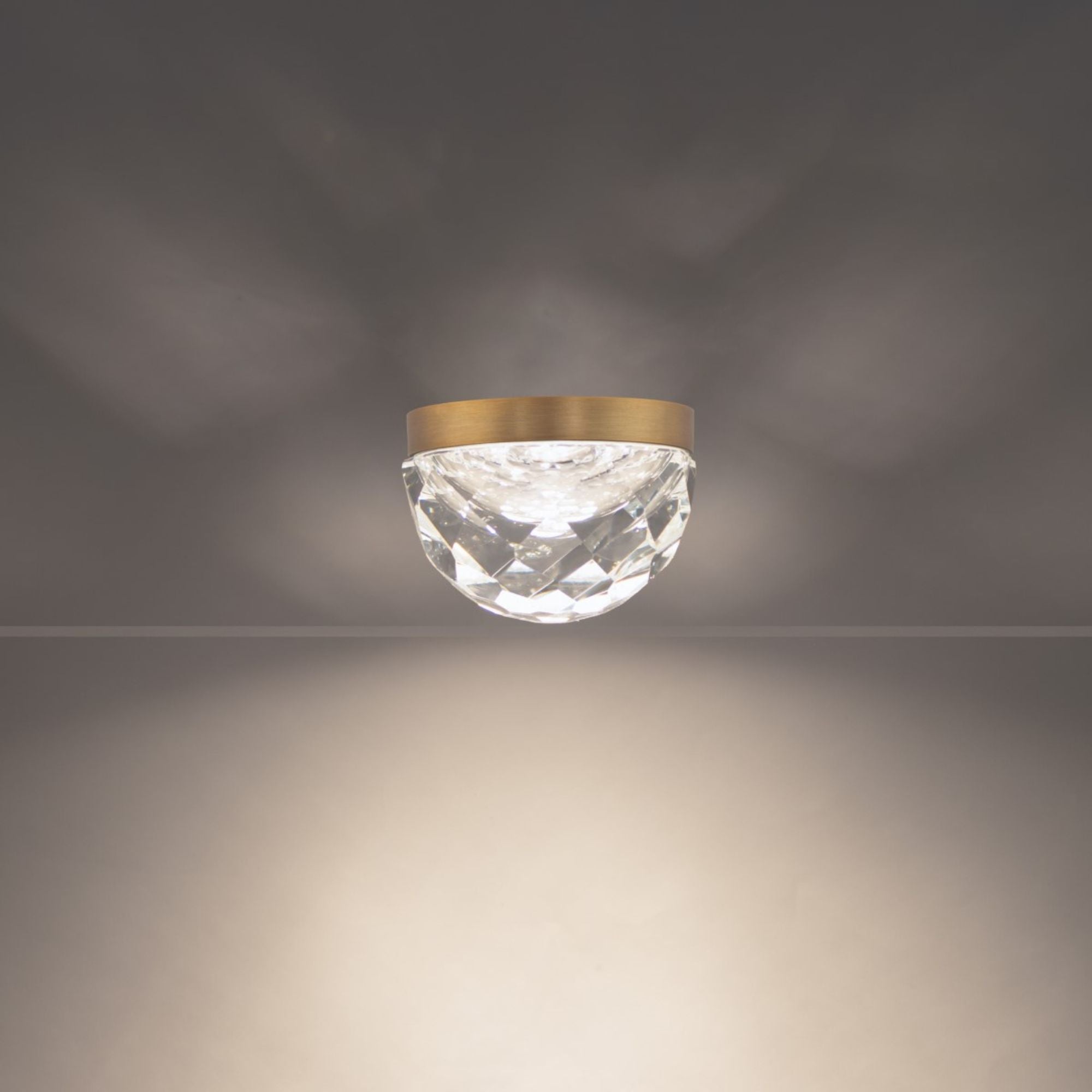 Cascade 6" LED Flush Mount, Aged Brass Finish