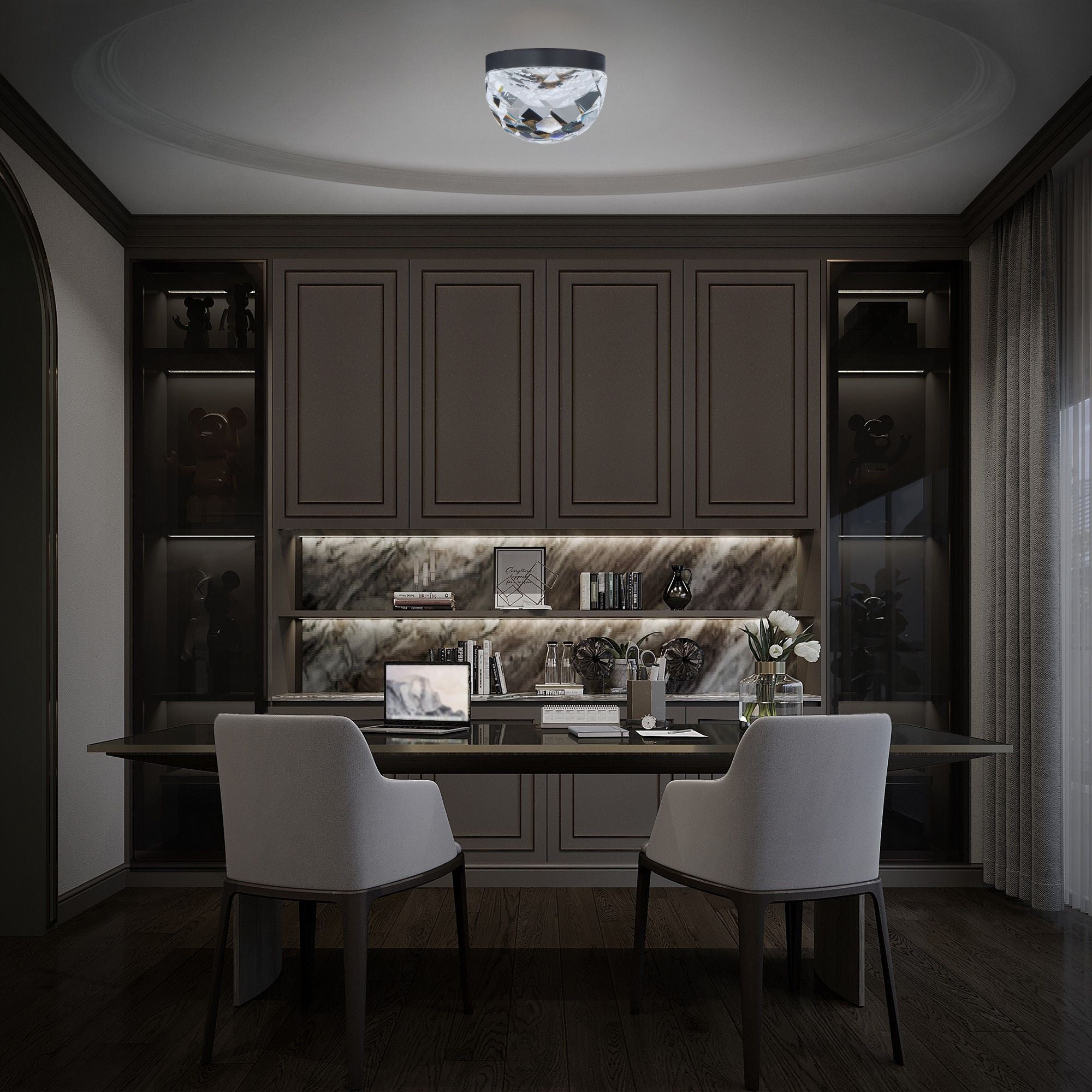 Cascade 6" LED Flush Mount, Black Finish