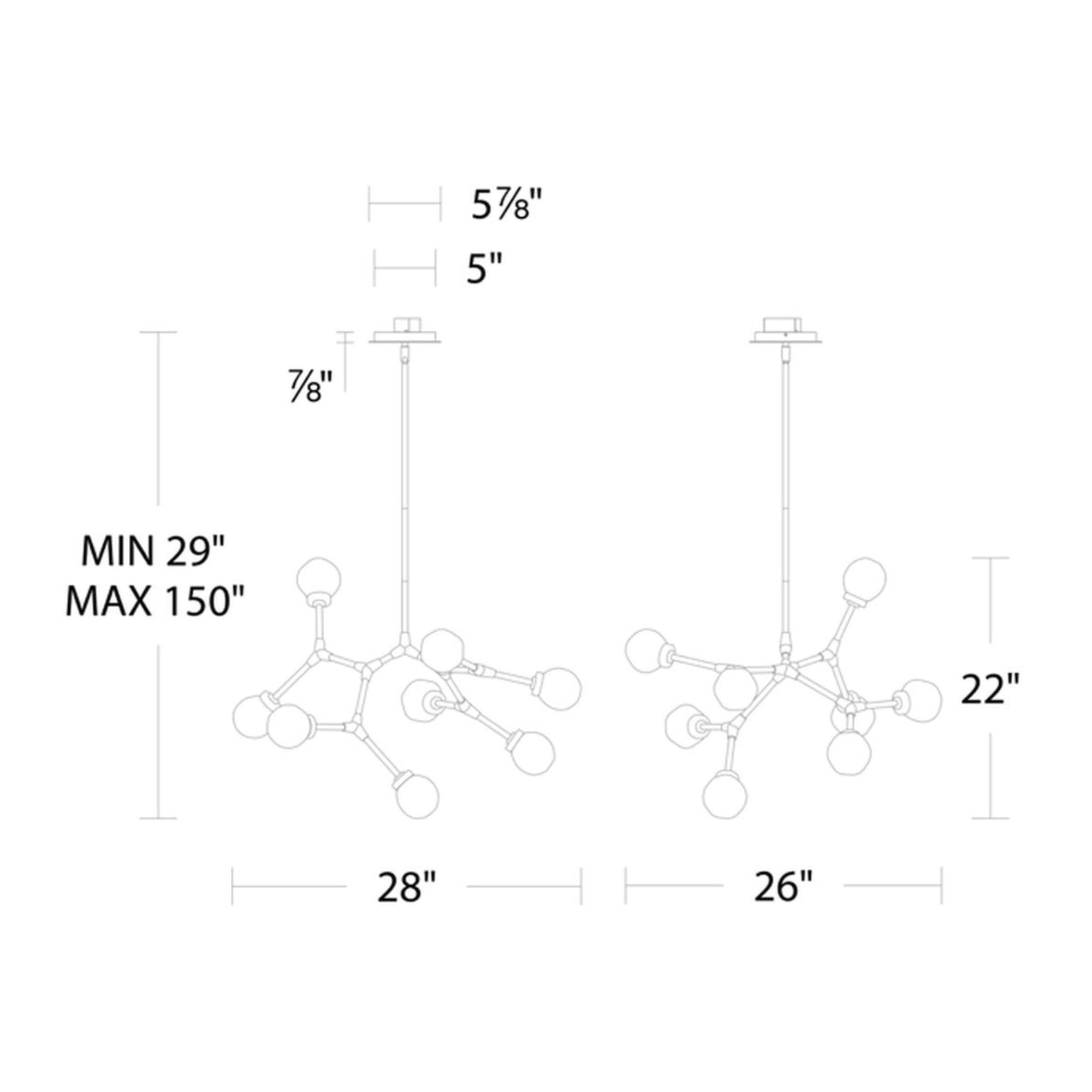 Catalyst 28" LED Chandelier, Aged Brass Finish