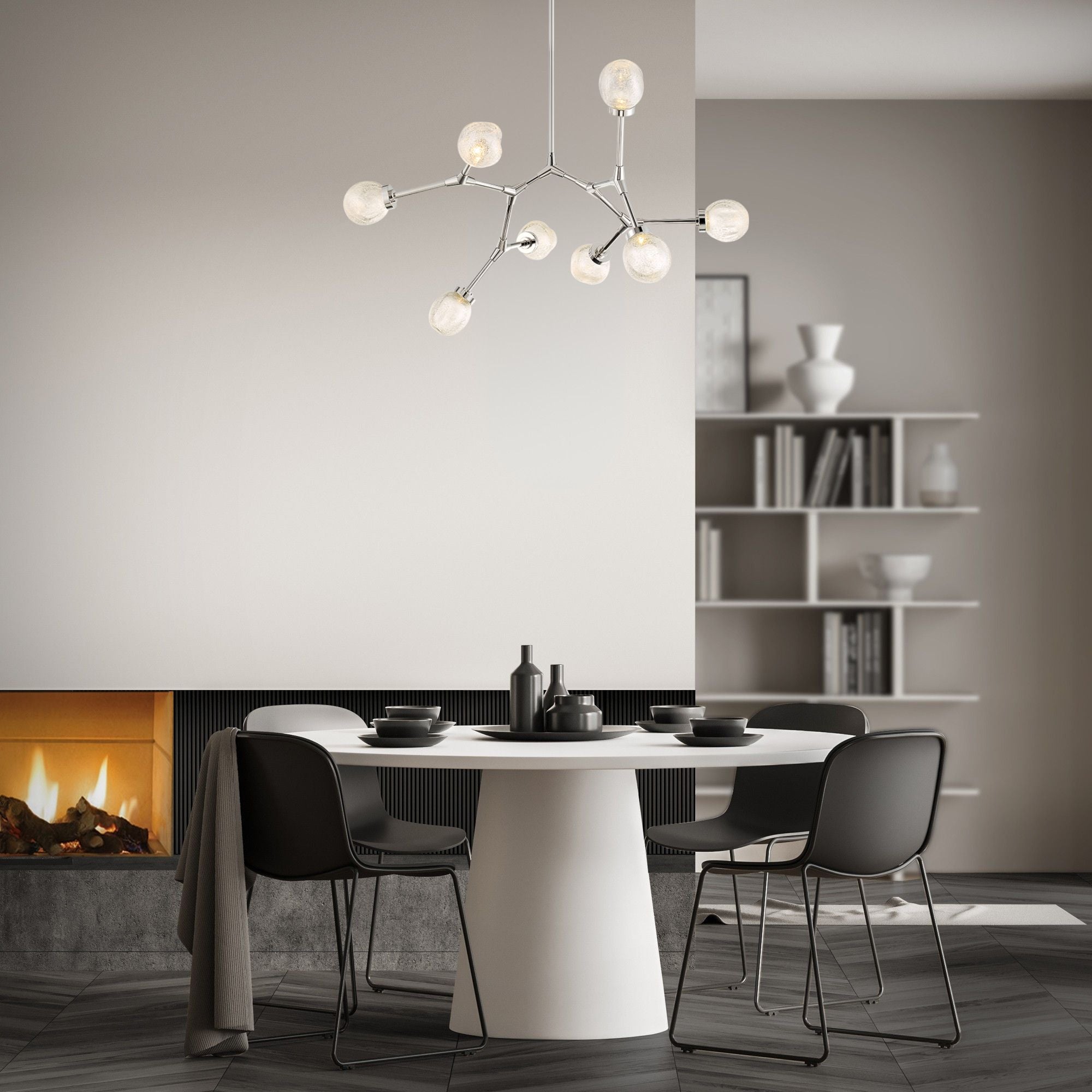 Catalyst 28" LED Chandelier, Polished Nickel Finish