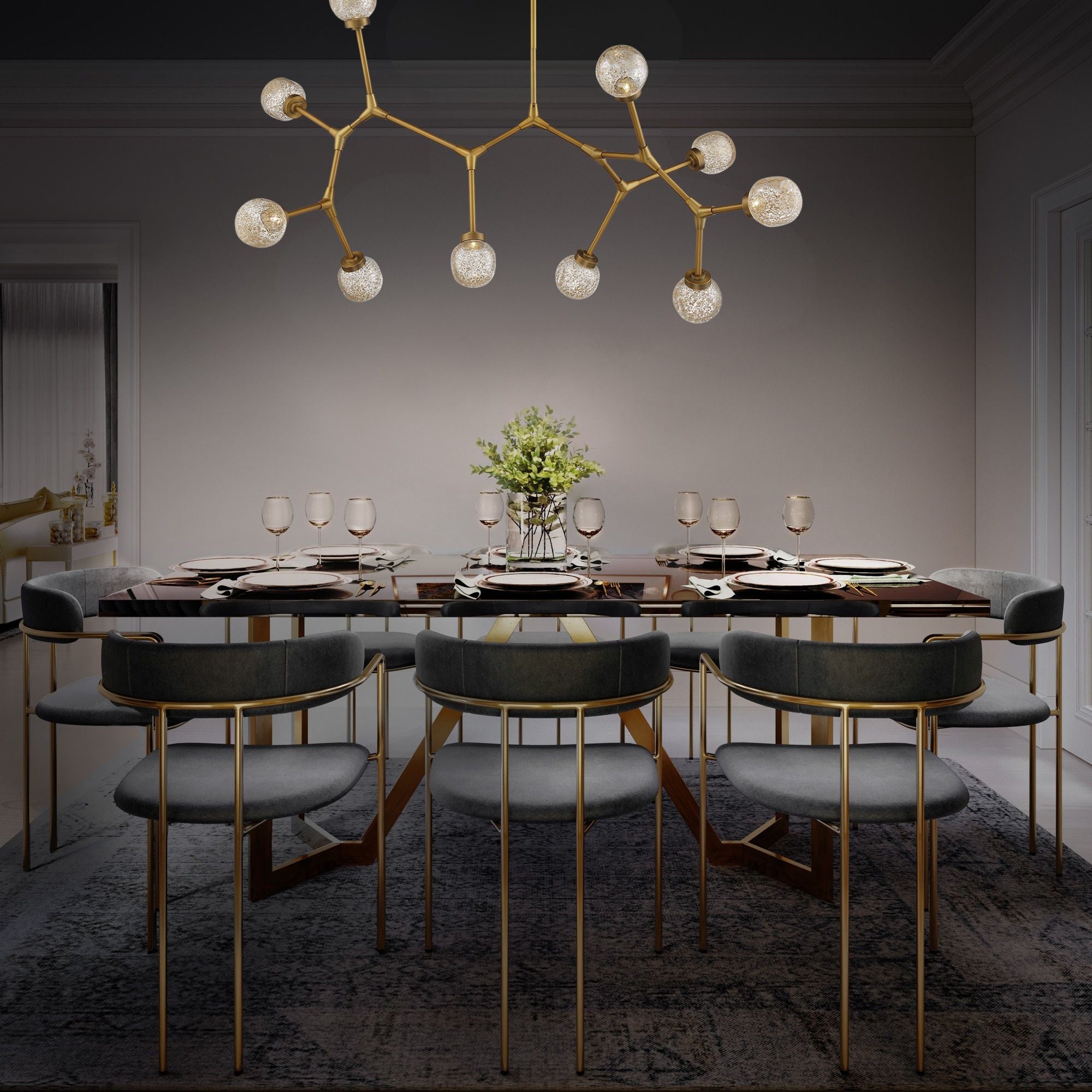 Catalyst 51" LED Linear Pendant, Aged Brass Finish
