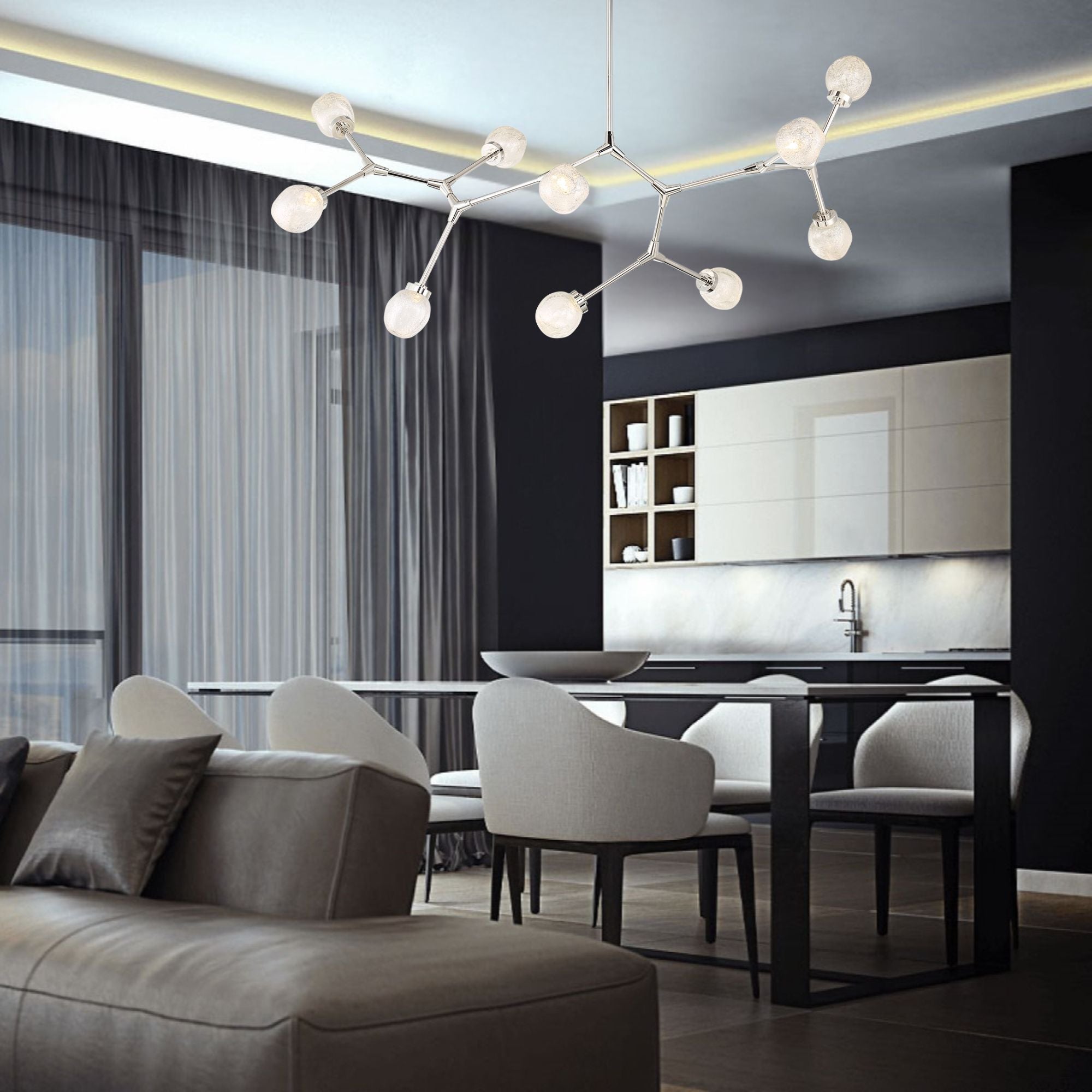 Catalyst 51" LED Linear Pendant, Polished Nickel Finish