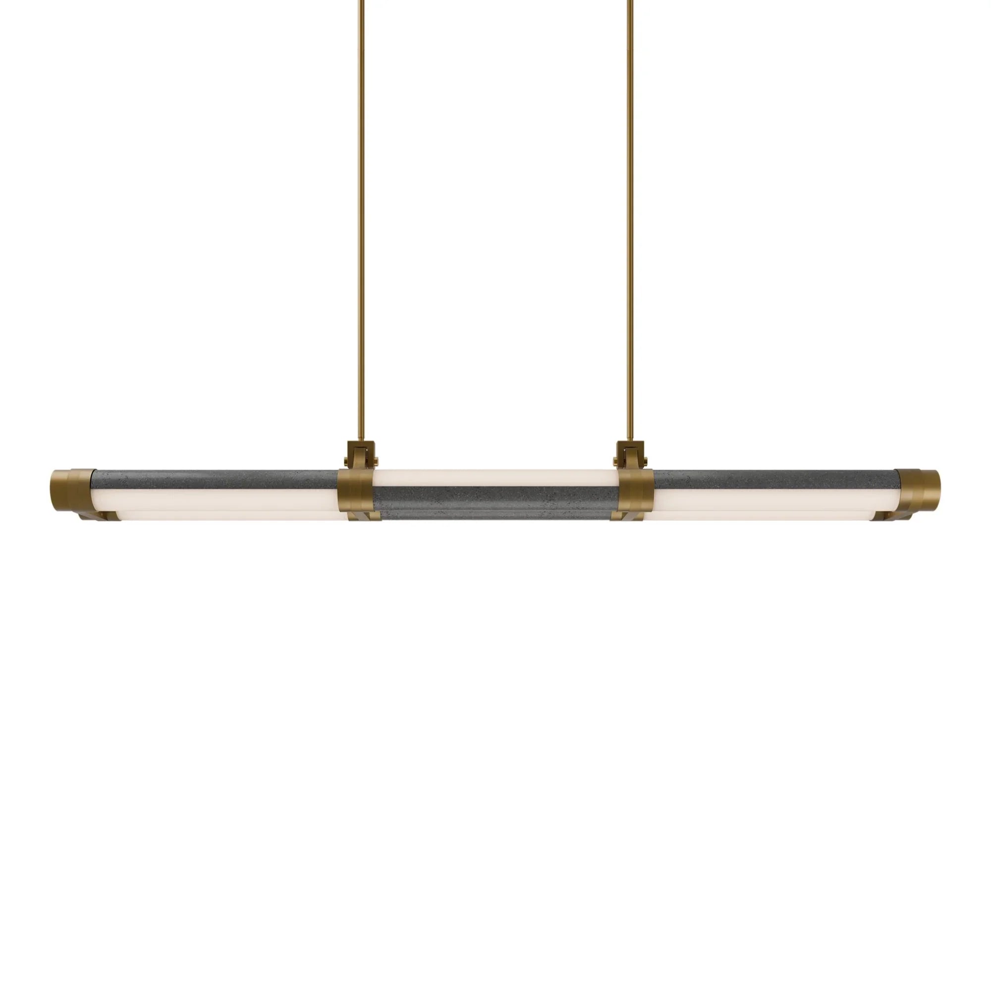 Modern Forms - Catania 48" LED Linear Pendant, 2700K, Bassalt Stone/Aged Brass Finish | Bees Lighting