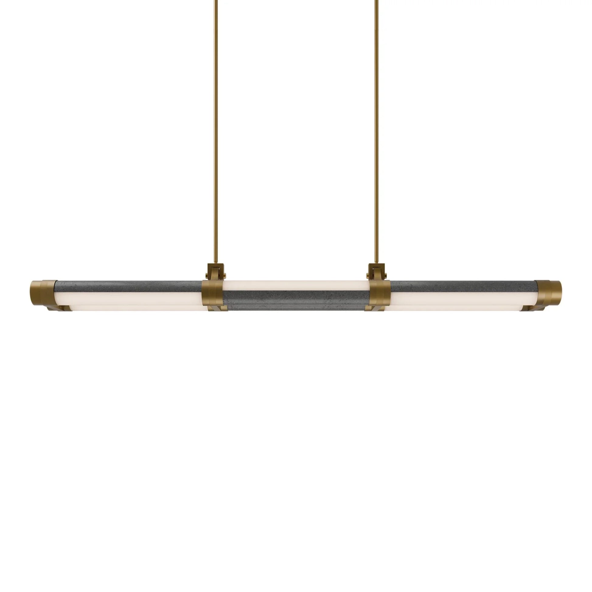Modern Forms - Catania 48" LED Linear Pendant, 3000K, Bassalt Stone/Aged Brass Finish | Bees Lighting