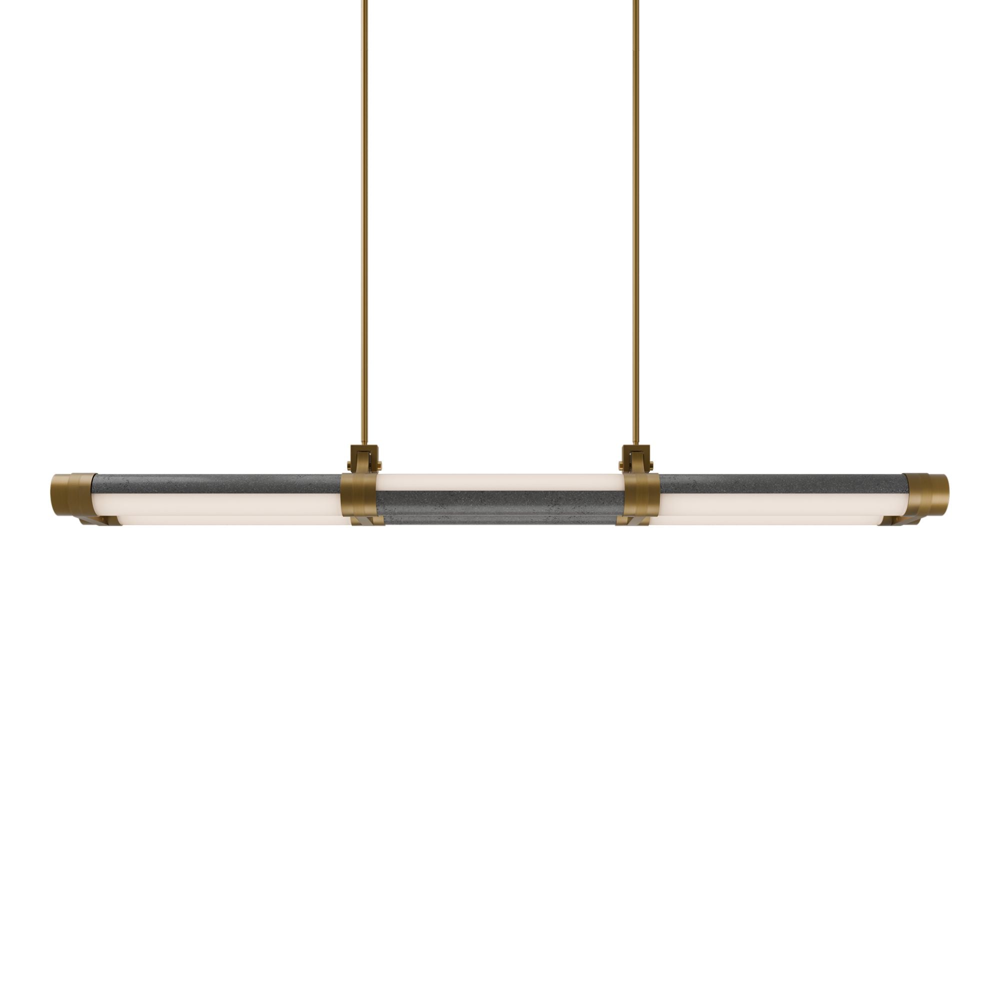 Catania 48" LED Linear Pendant, 3000K, Bassalt Stone/Aged Brass Finish