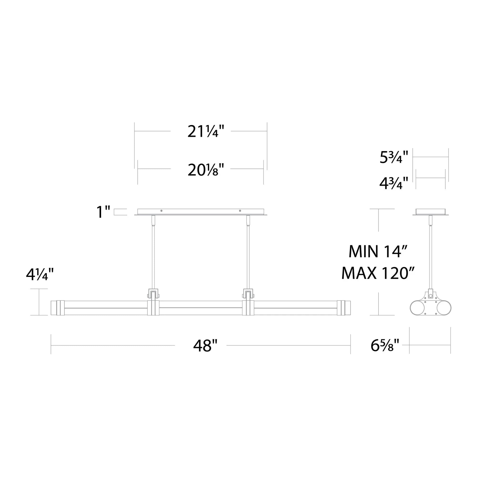 Modern Forms - Catania 48" LED Linear Pendant, 3000K, Bassalt Stone/Aged Brass Finish | Bees Lighting