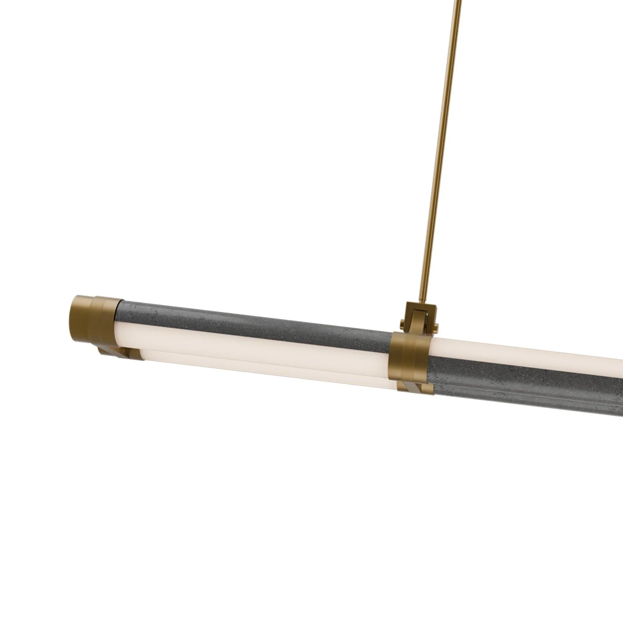 Modern Forms - Catania 48" LED Linear Pendant, 4000K, Bassalt Stone/Aged Brass Finish | Bees Lighting