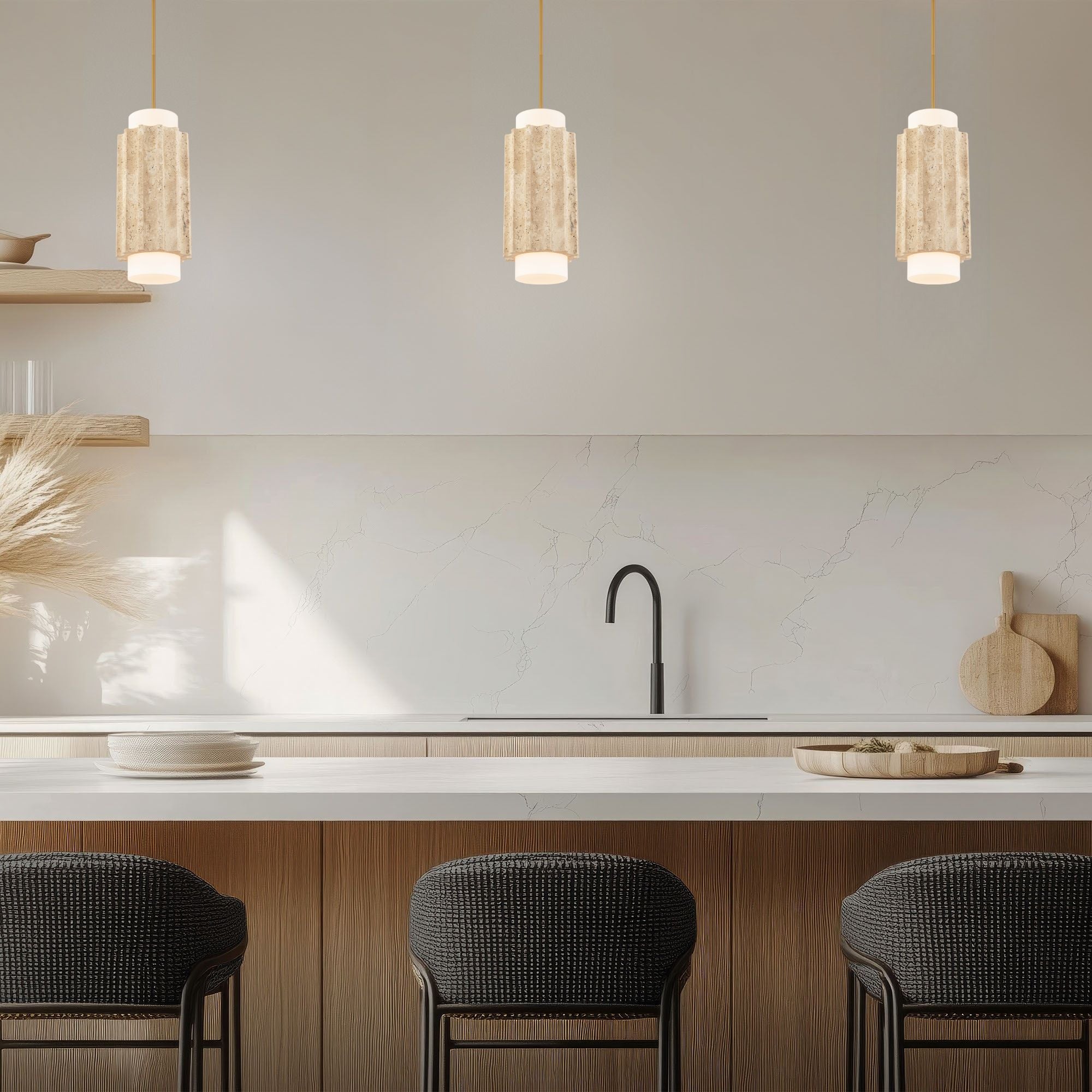 Caviar 16" LED Pendant Light, Selectable CCT, Aged Brass Finish - Bees Lighting