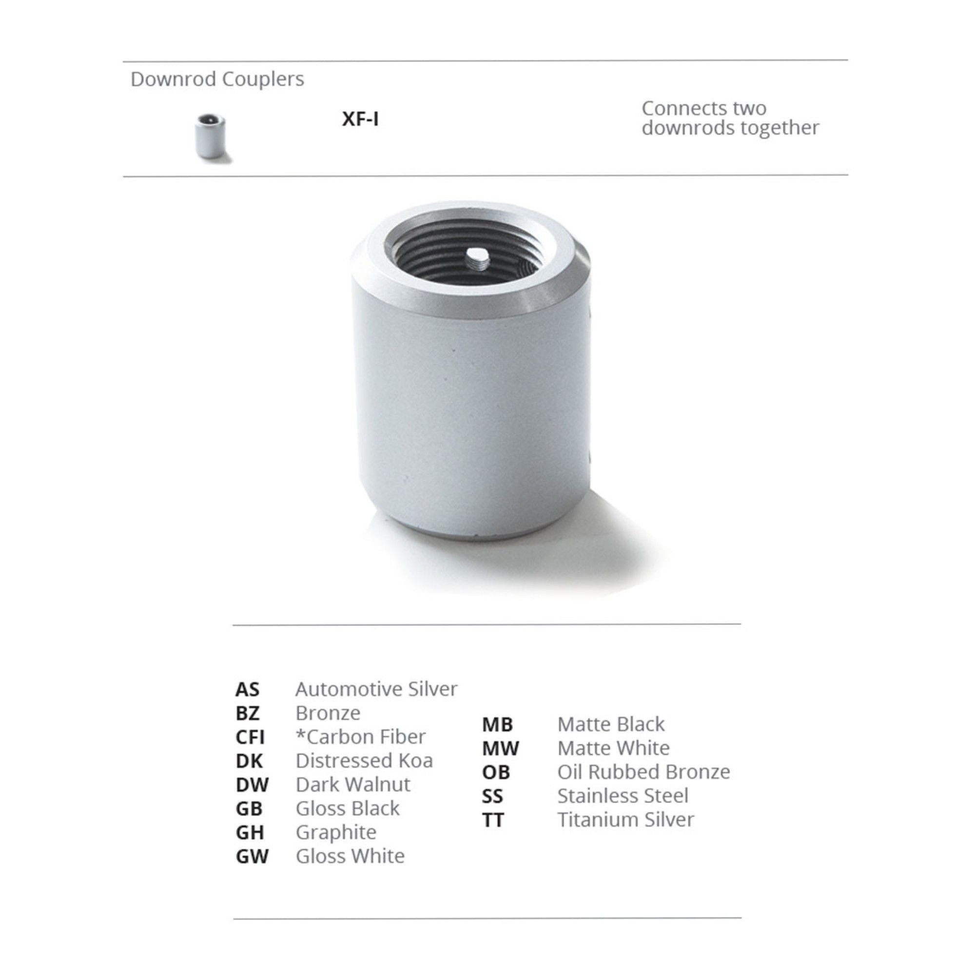 Modern Forms Downrod Coupler Brushed Nickel Finish