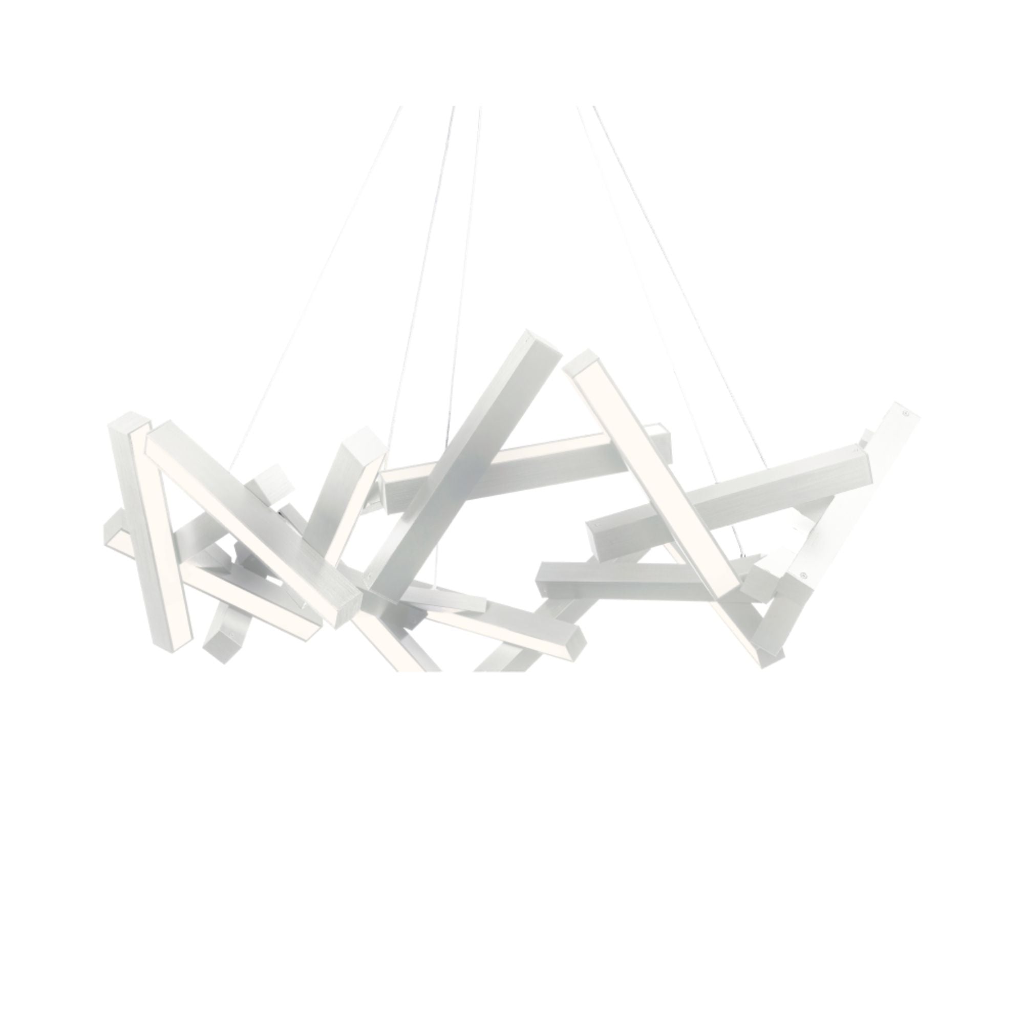 Chaos 34" LED Chandelier, Brushed Aluminum Finish