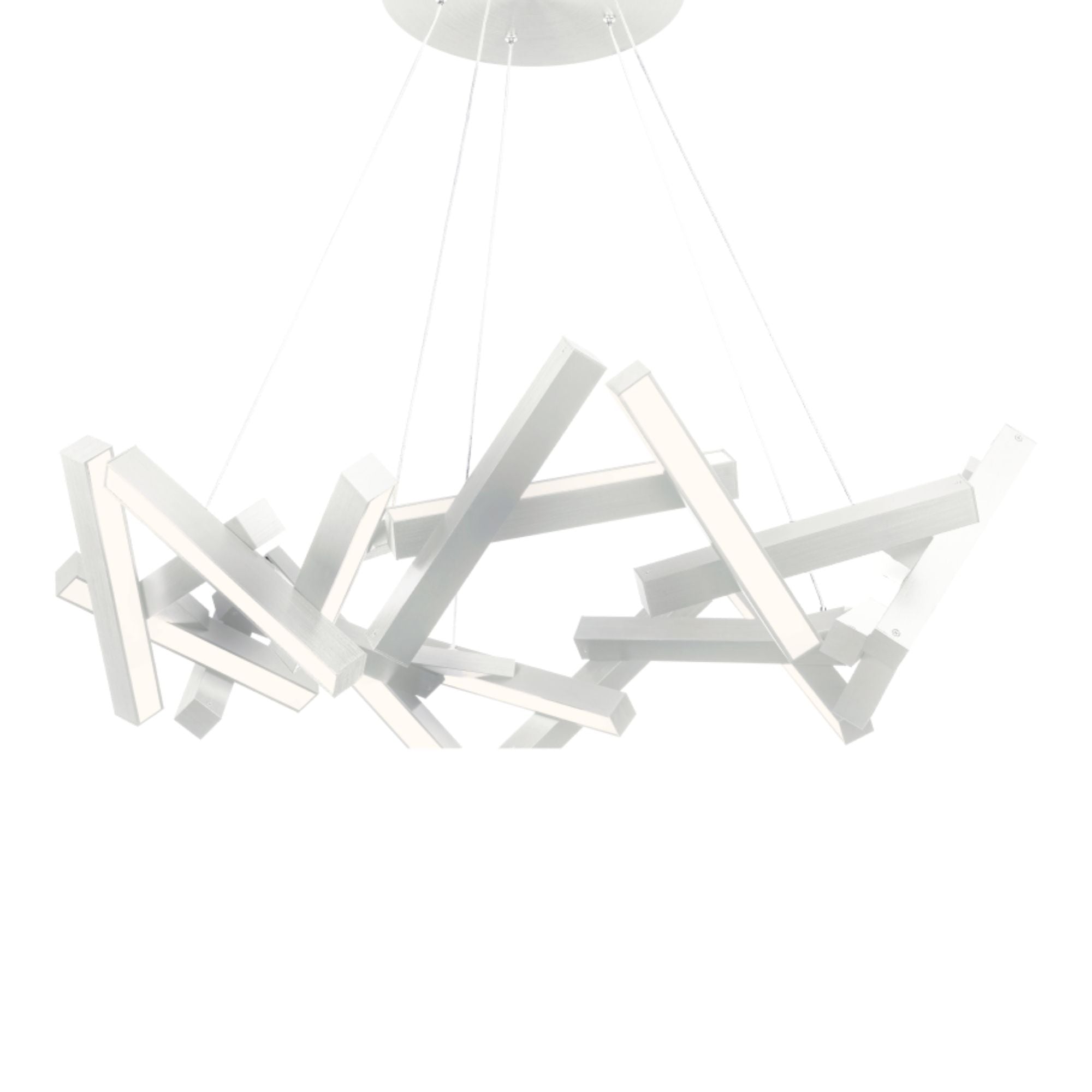 Chaos 34" LED Chandelier, Brushed Aluminum Finish